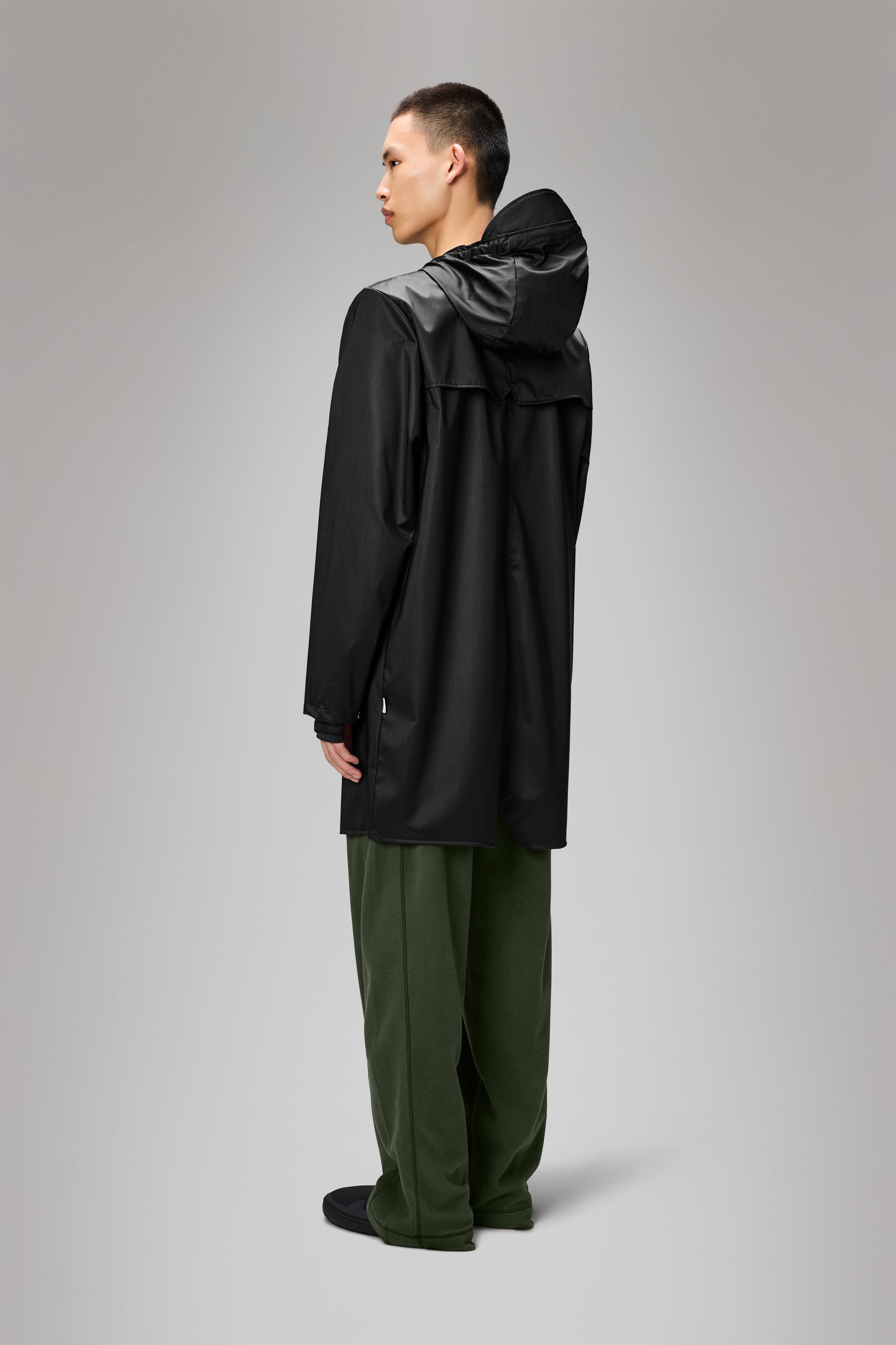 RAINS Long Jacket Black Grain Jacket