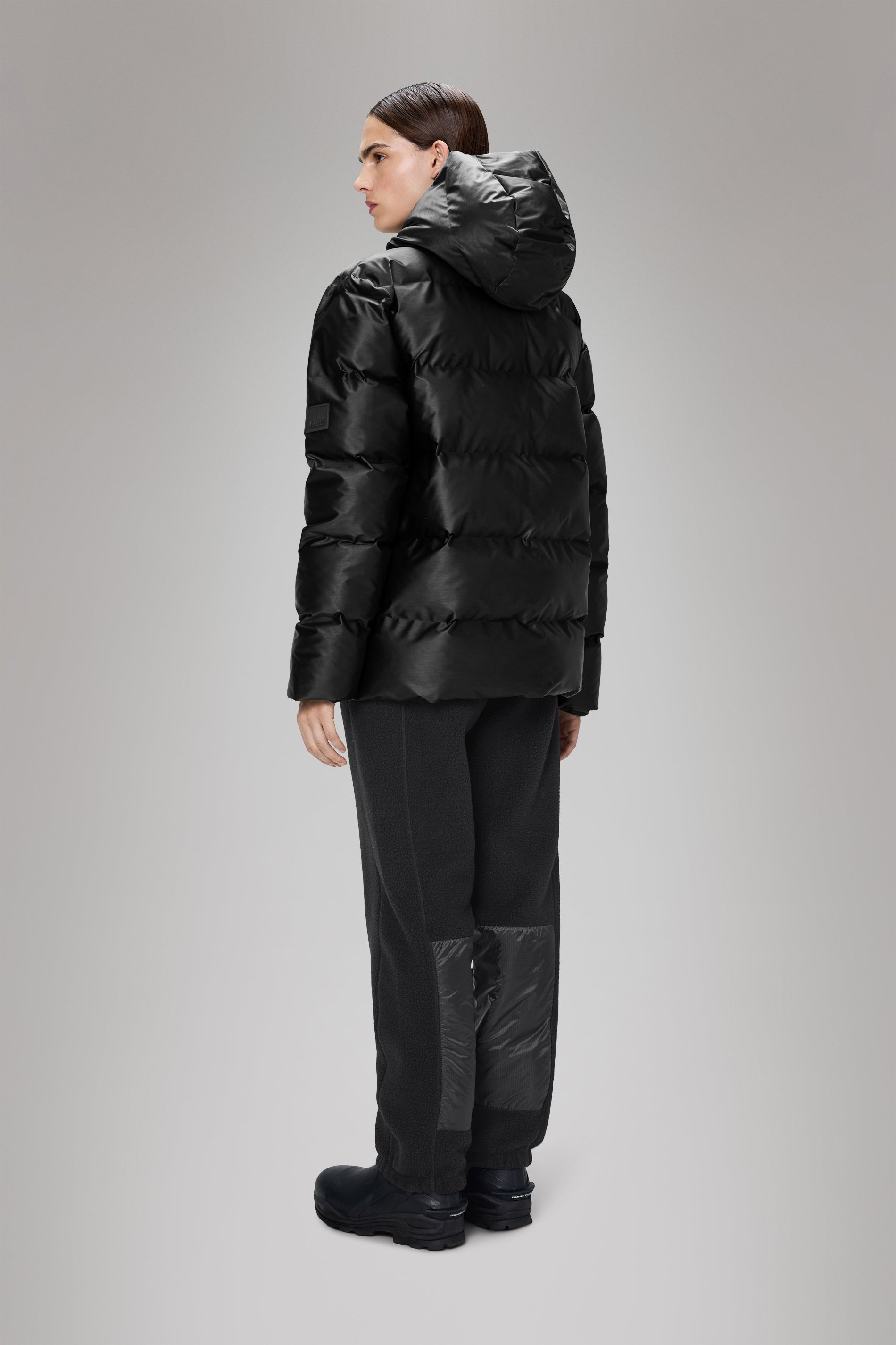 Rains Alta Puffer Jacket Black Grain Jacket