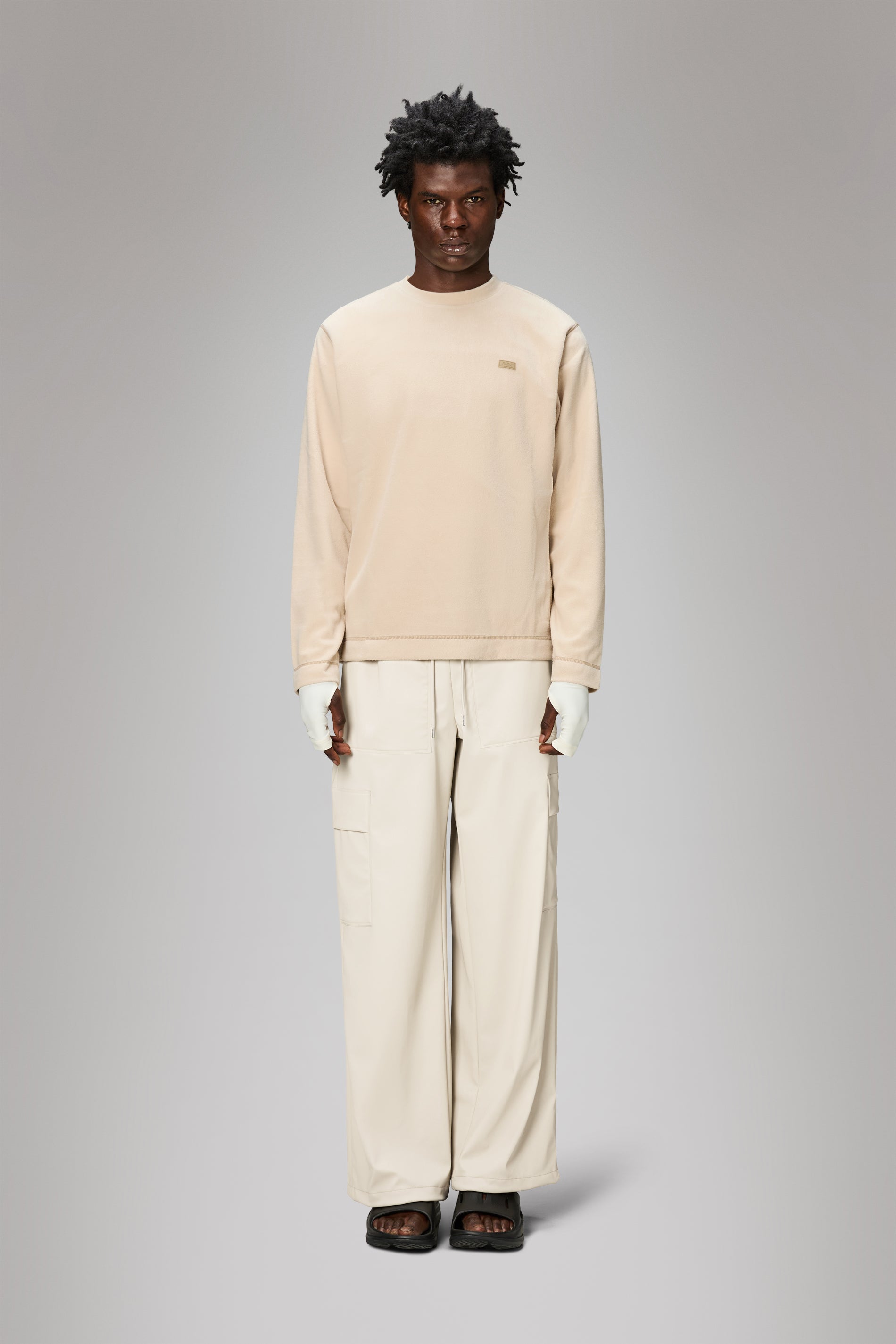 RAINS Addis Fleece Crewneck Dune Crew Neck