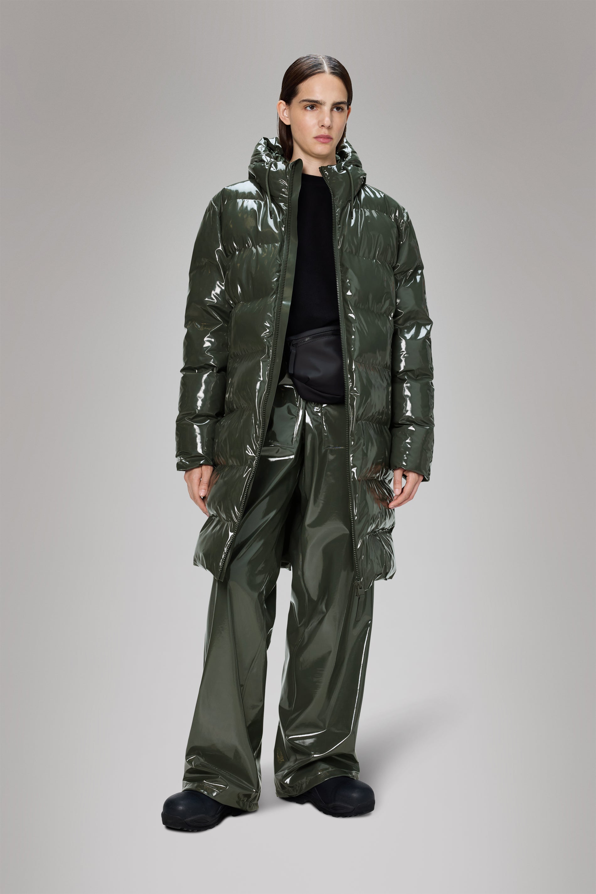 Rains Alta Longer Puffer Jacket Swamp Jacket