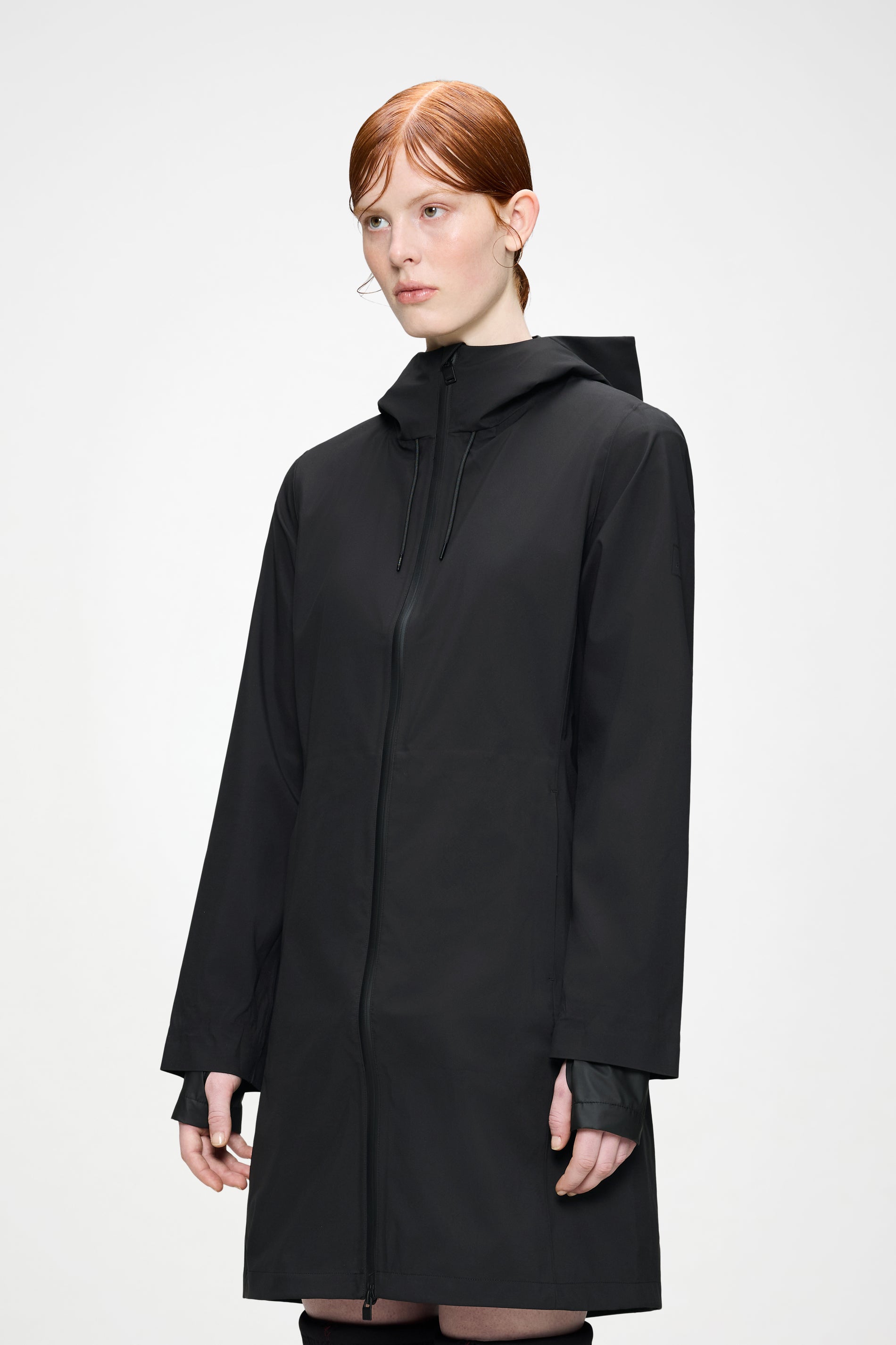 RAINS Suva Hardshell Long W Jacket Black Jacket