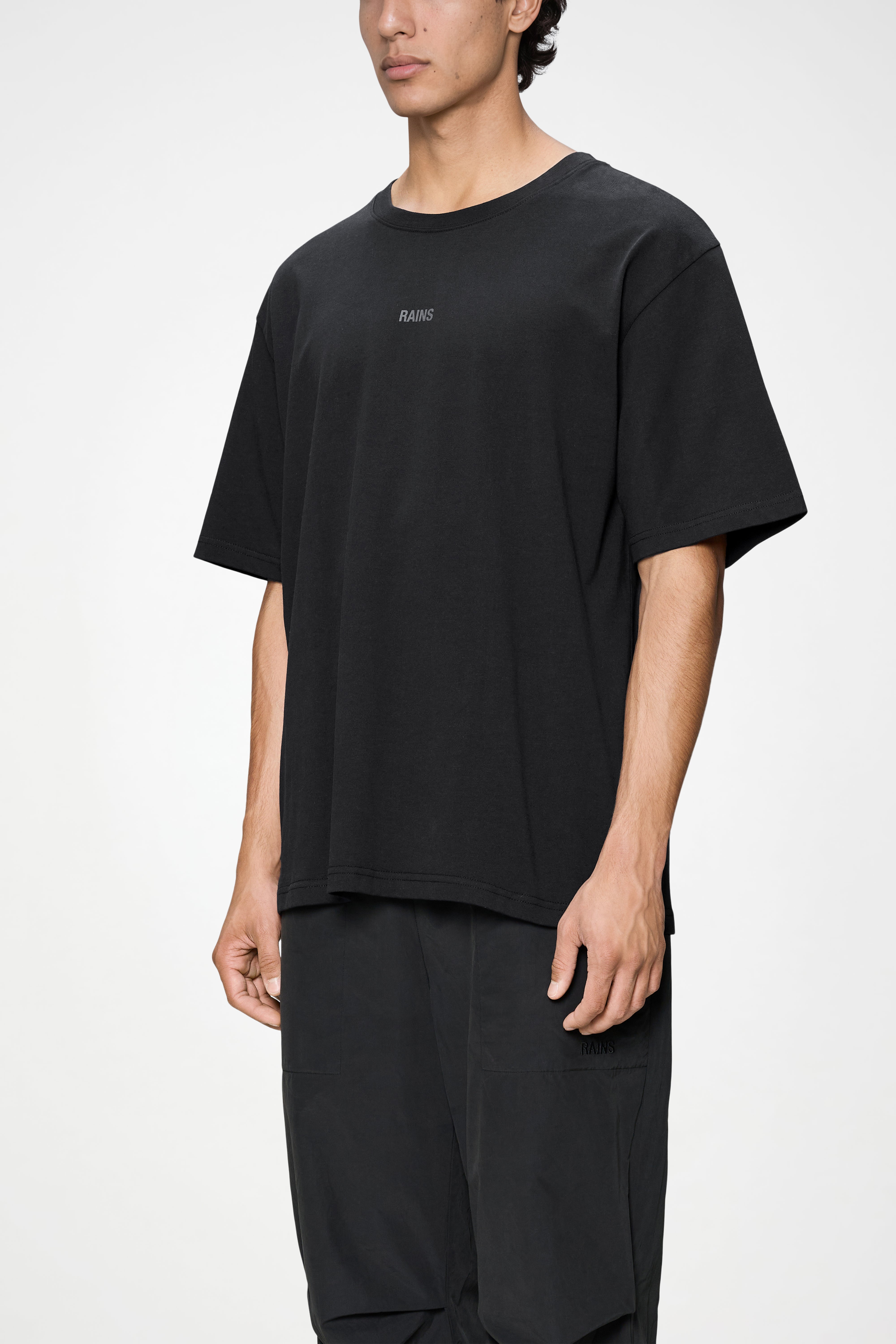 RAINS Classic T-shirt Rains Black Short Sleeve