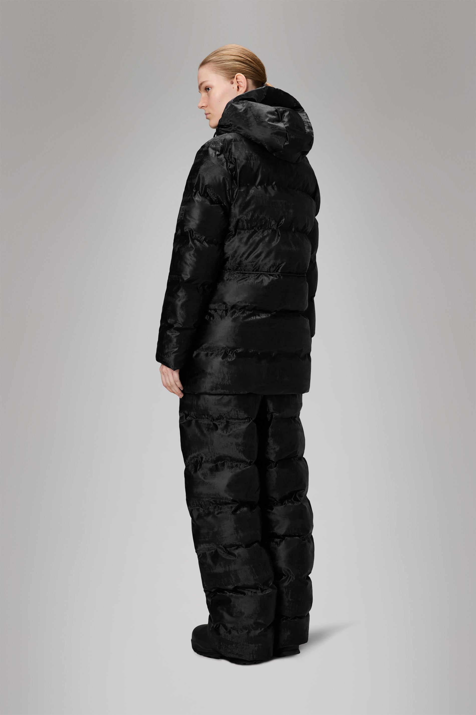 Rains Alta Long Puffer String W Jacket Coal Jacket