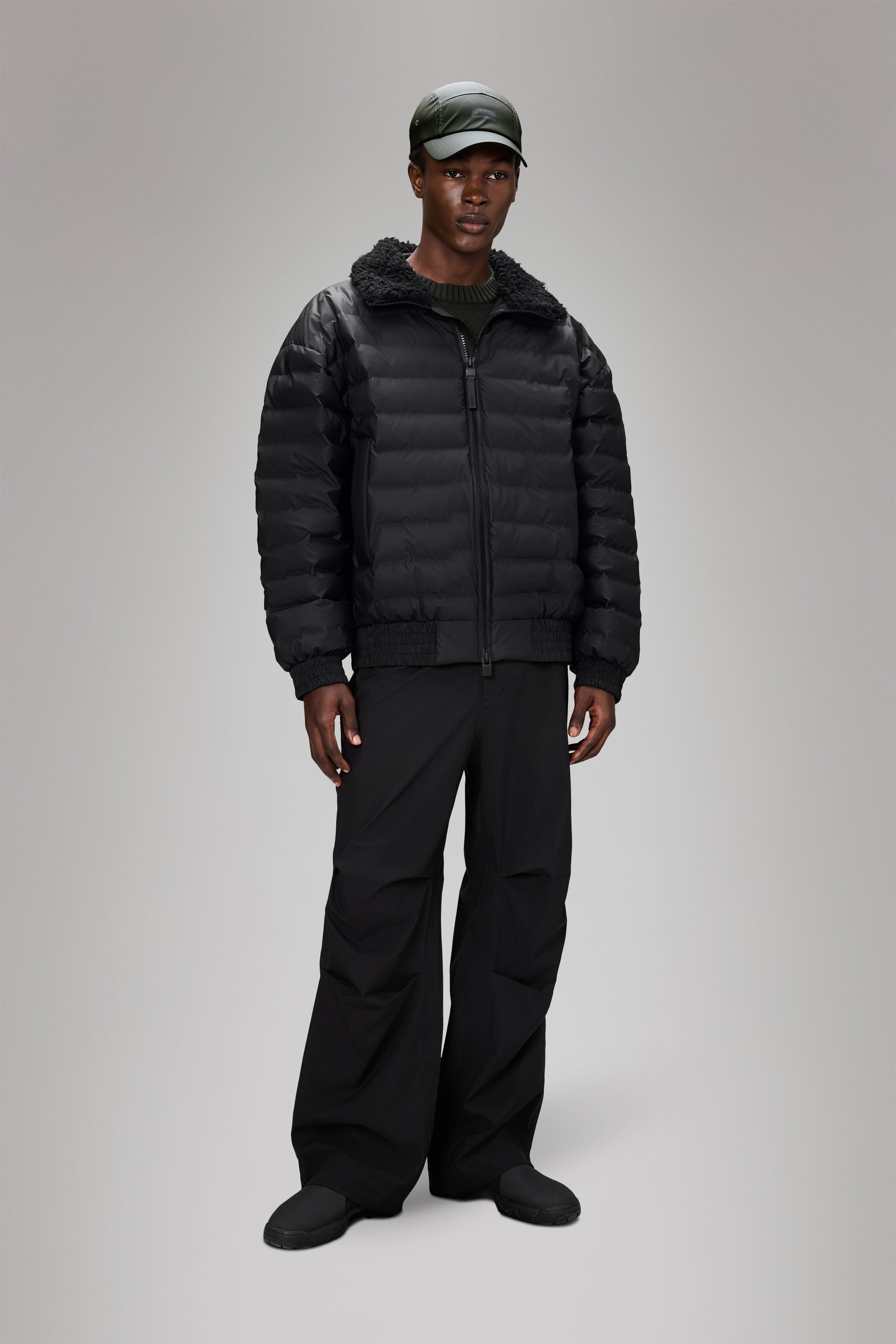 Rains Lohja Vision Puffer Bomber Jacket Black Jacket