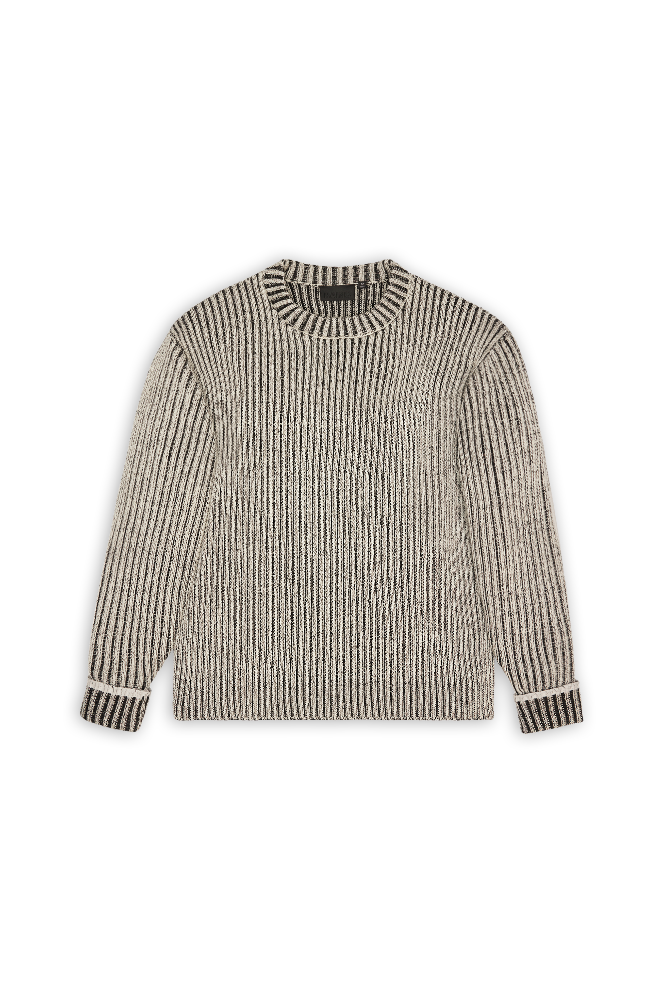 RAINS Sapa Knit Crew Neck Vintage White / Black Long Sleeve