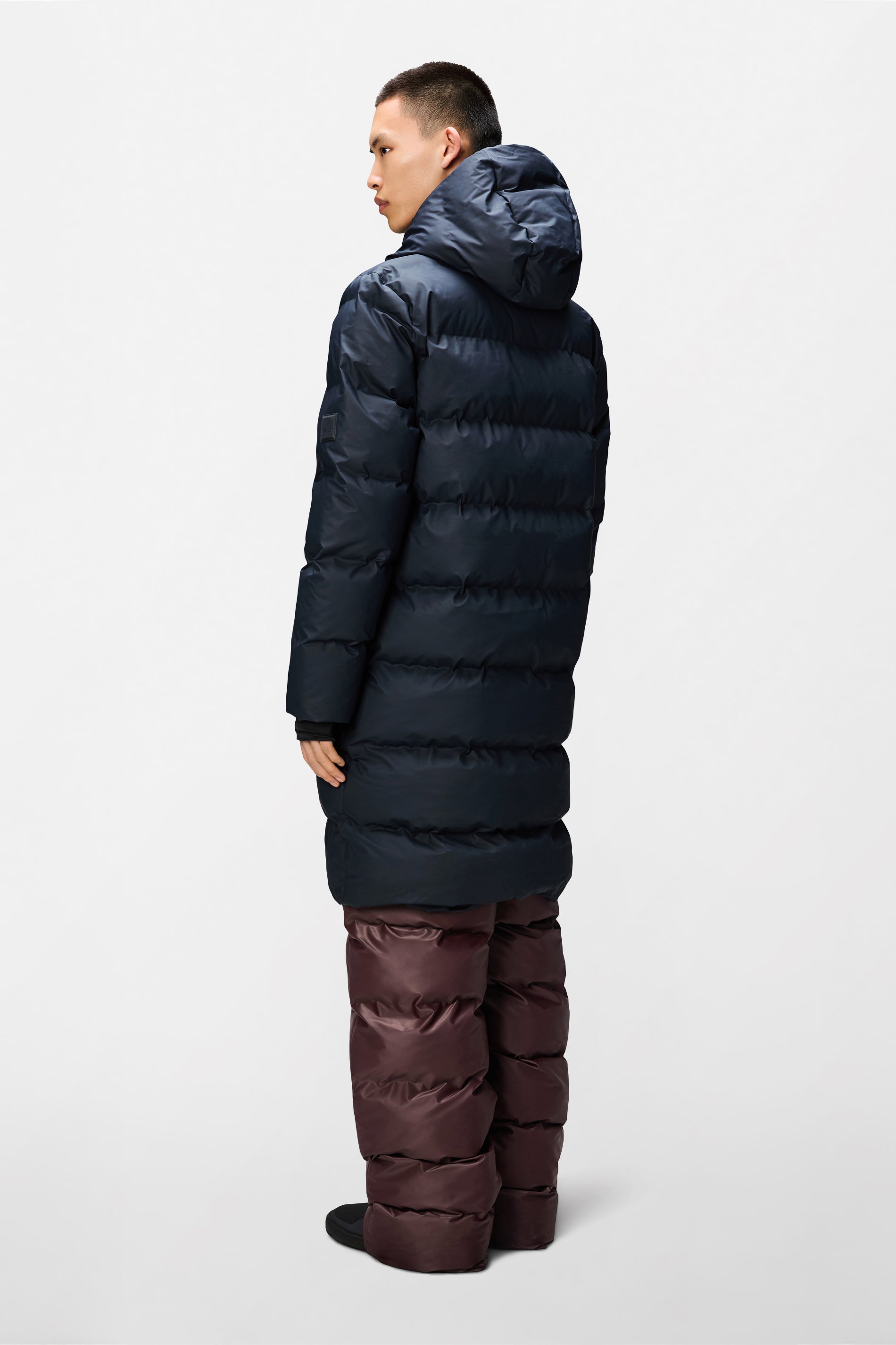 RAINS Alta Longer Puffer Jacket Navy Jacket