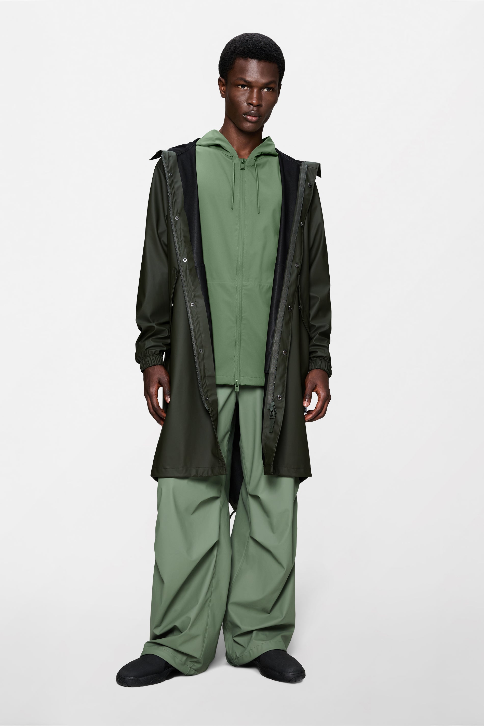 RAINS Fishtail Parka Green Jacket