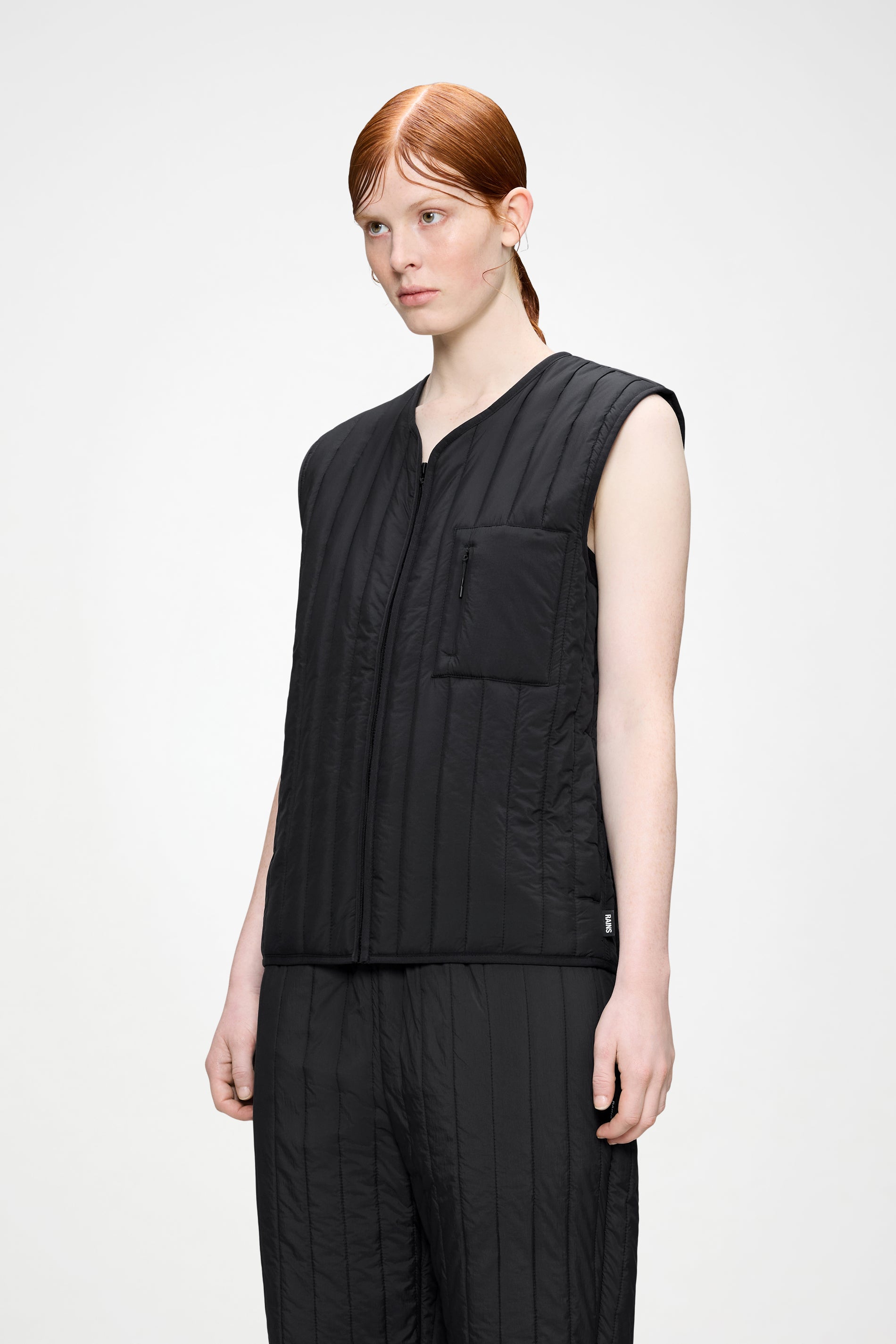 RAINS Banja Liner Vest Black Short Sleeve