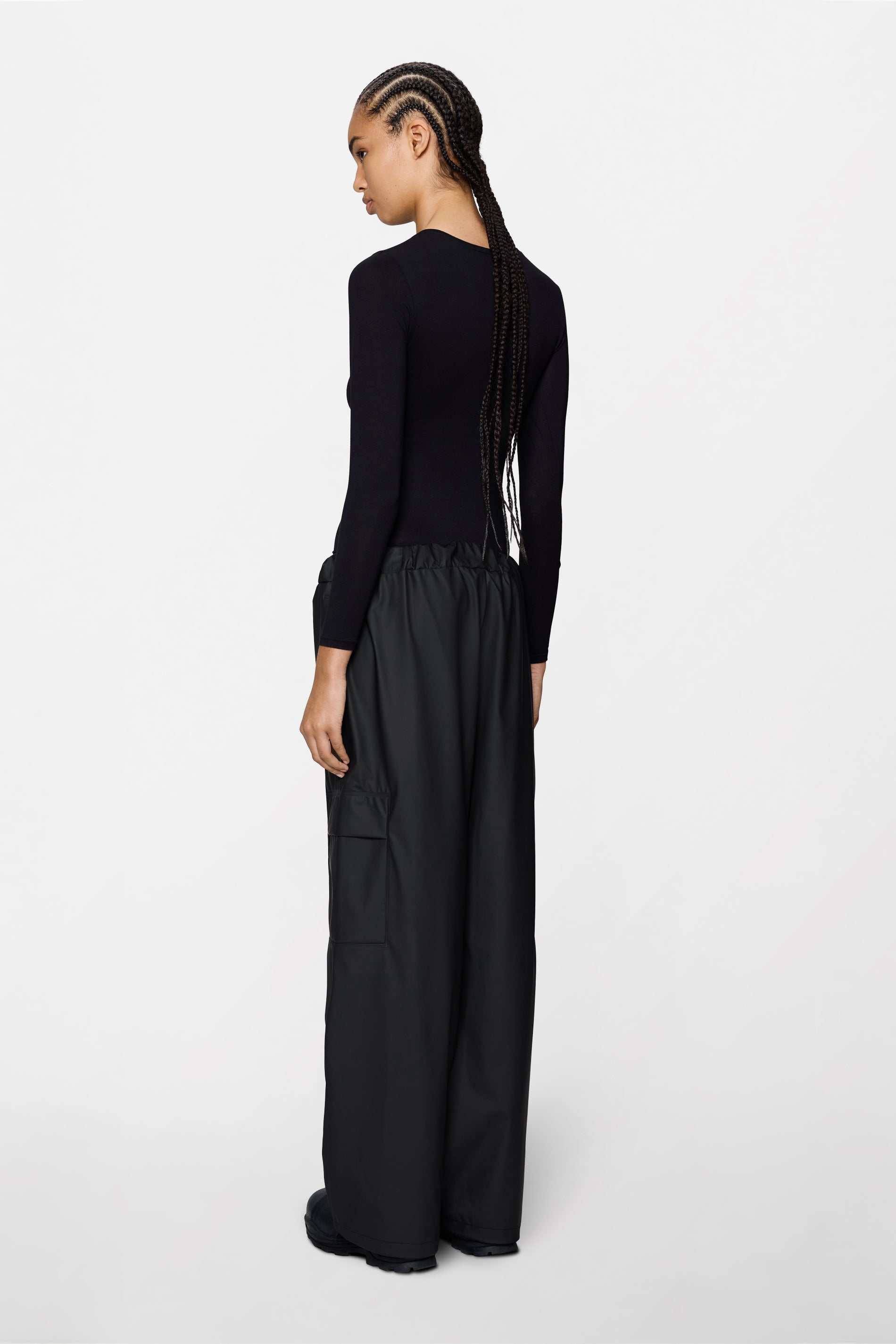 RAINS Cargo Rain Pants Wide Black Pants