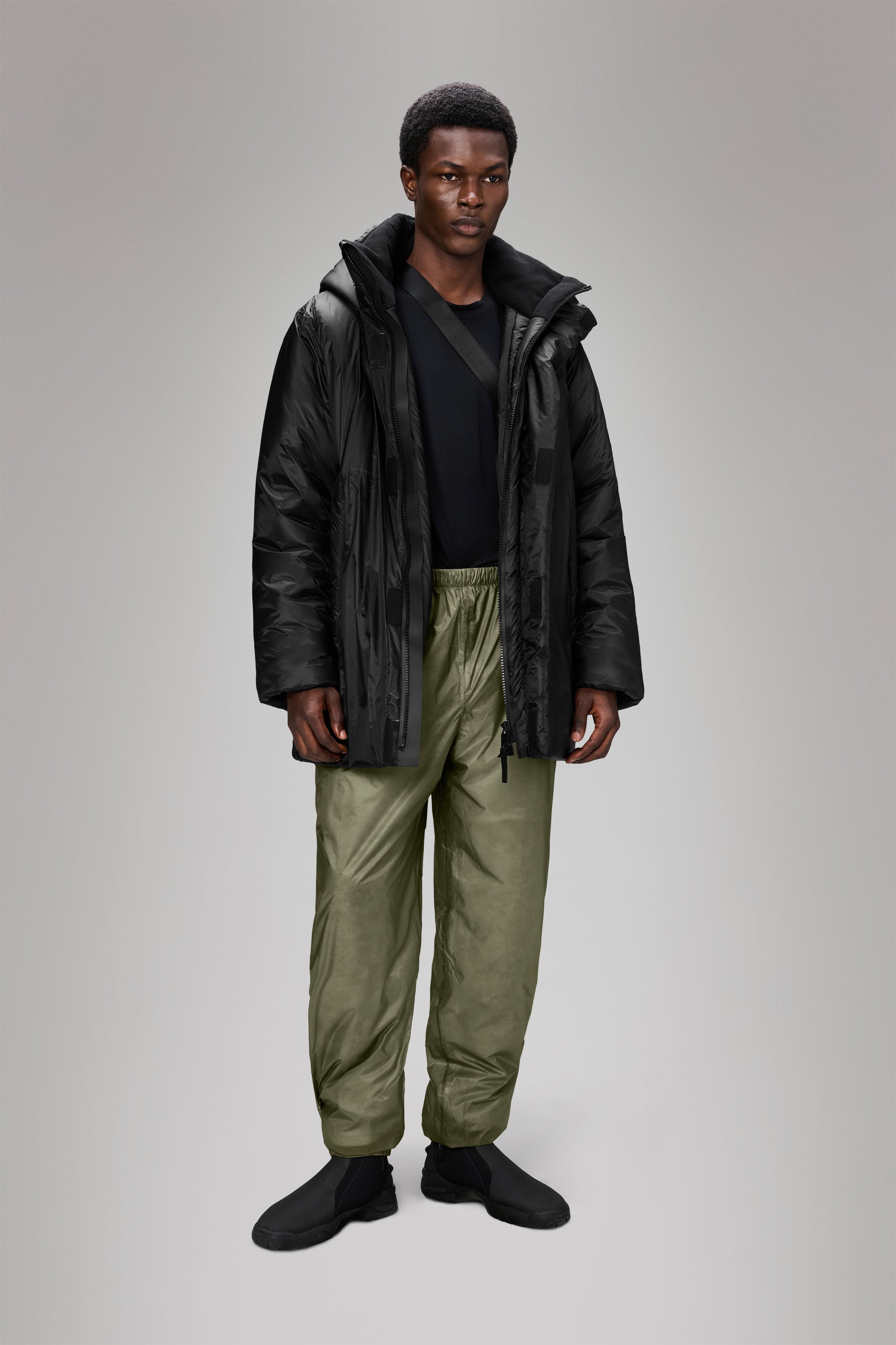 RAINS Torna Insulated Long Jacket Black Jacket