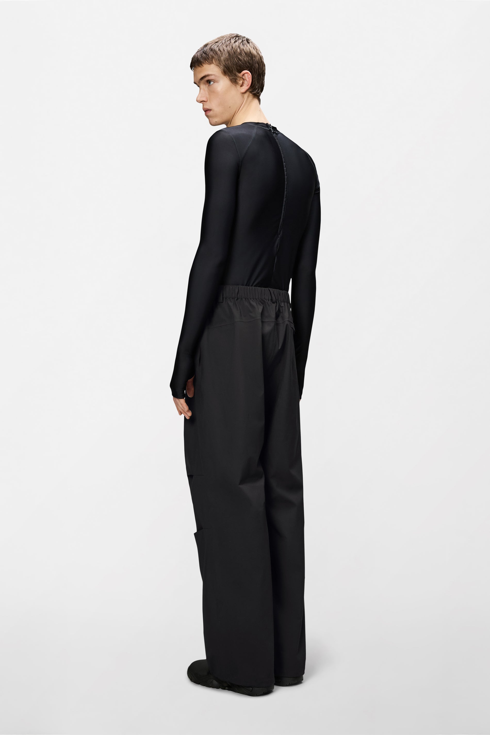 RAINS Suva Hardshell Pants Wide Black Pants