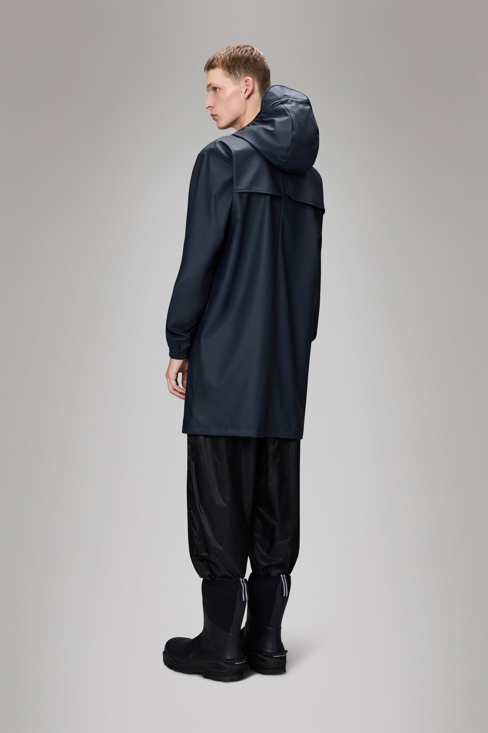 RAINS Long Storm Breaker Navy Jacket