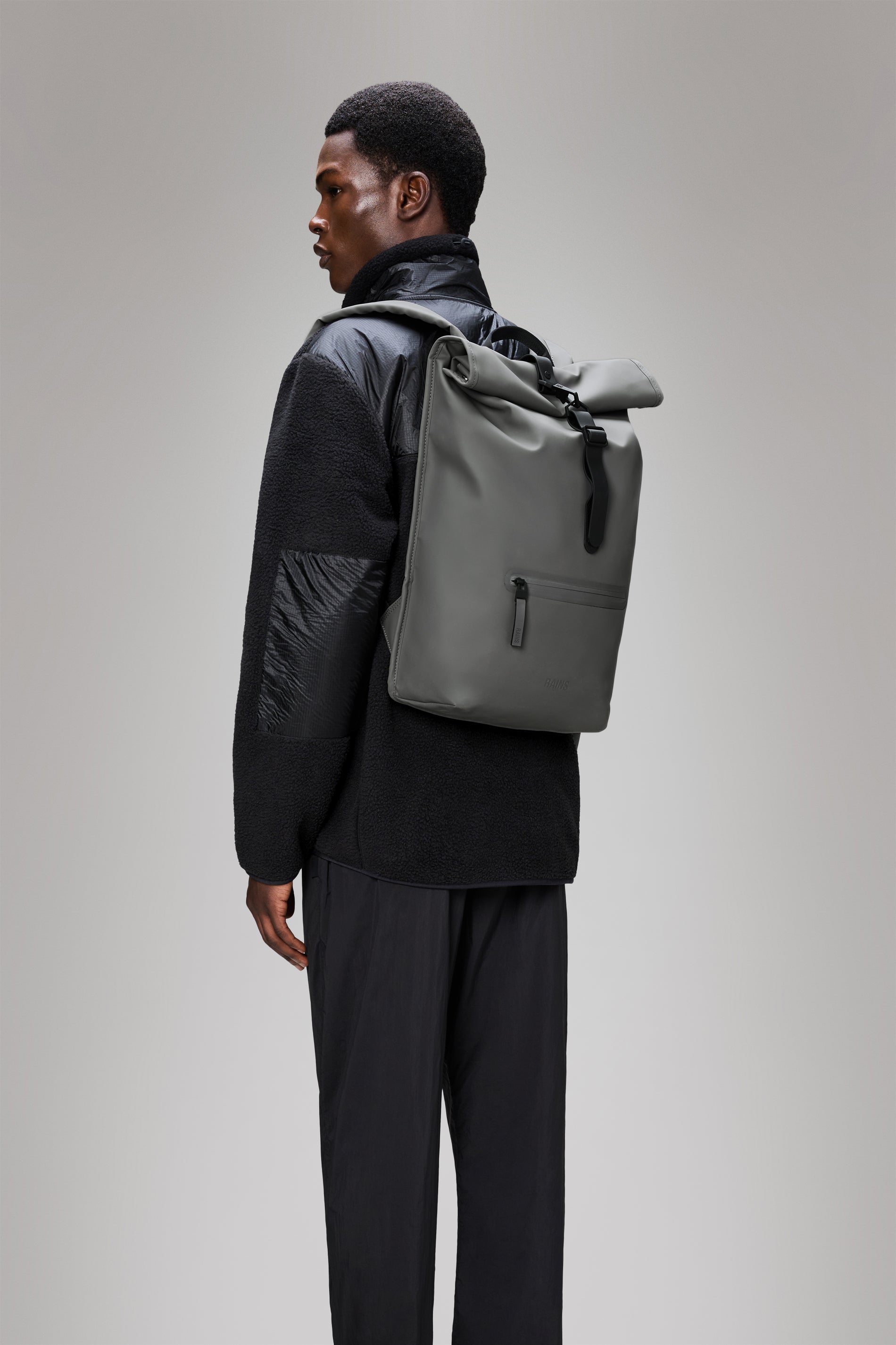 RAINS Rolltop Rucksack Grey Backpack