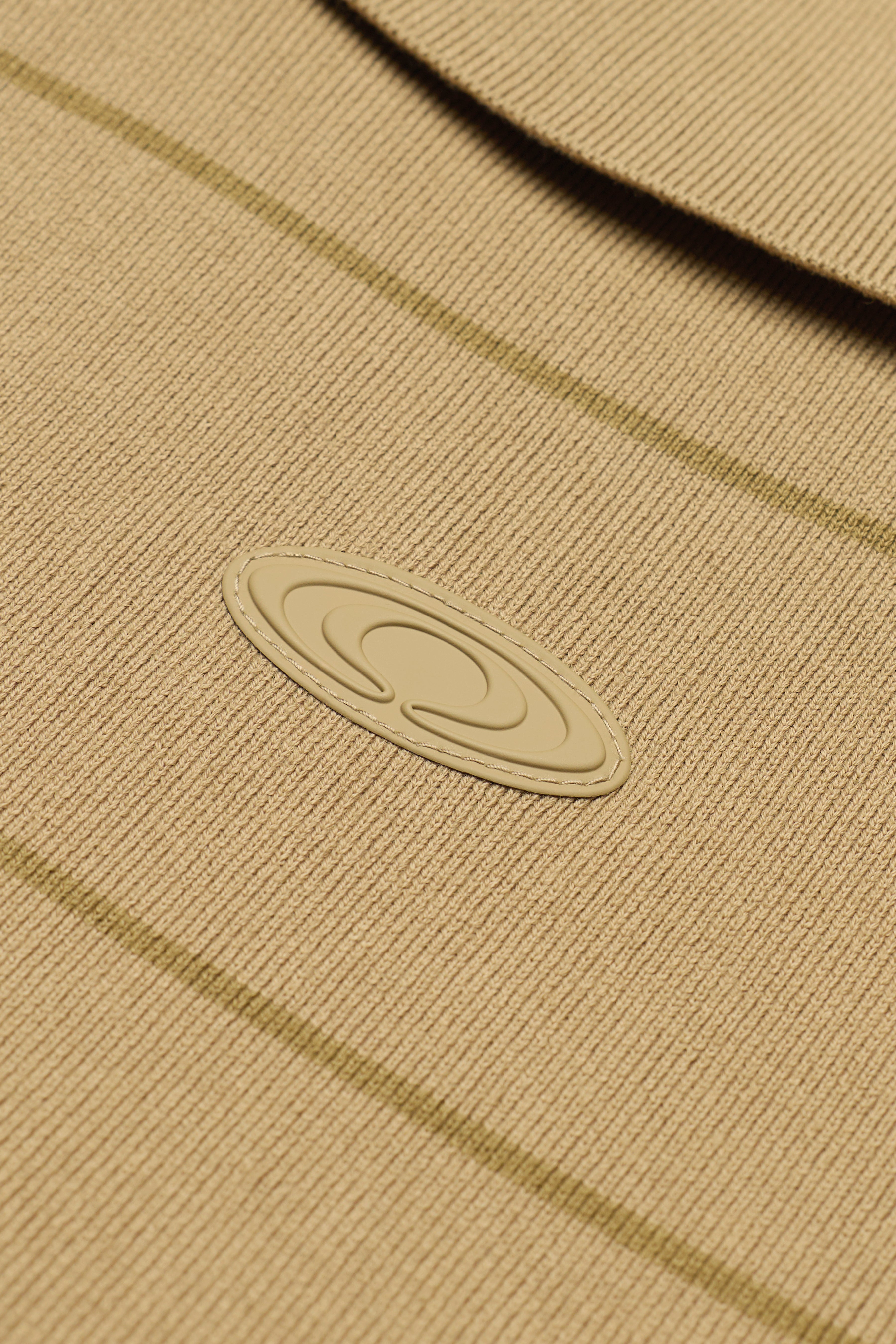 Striped Knit Long Sleeve Polo