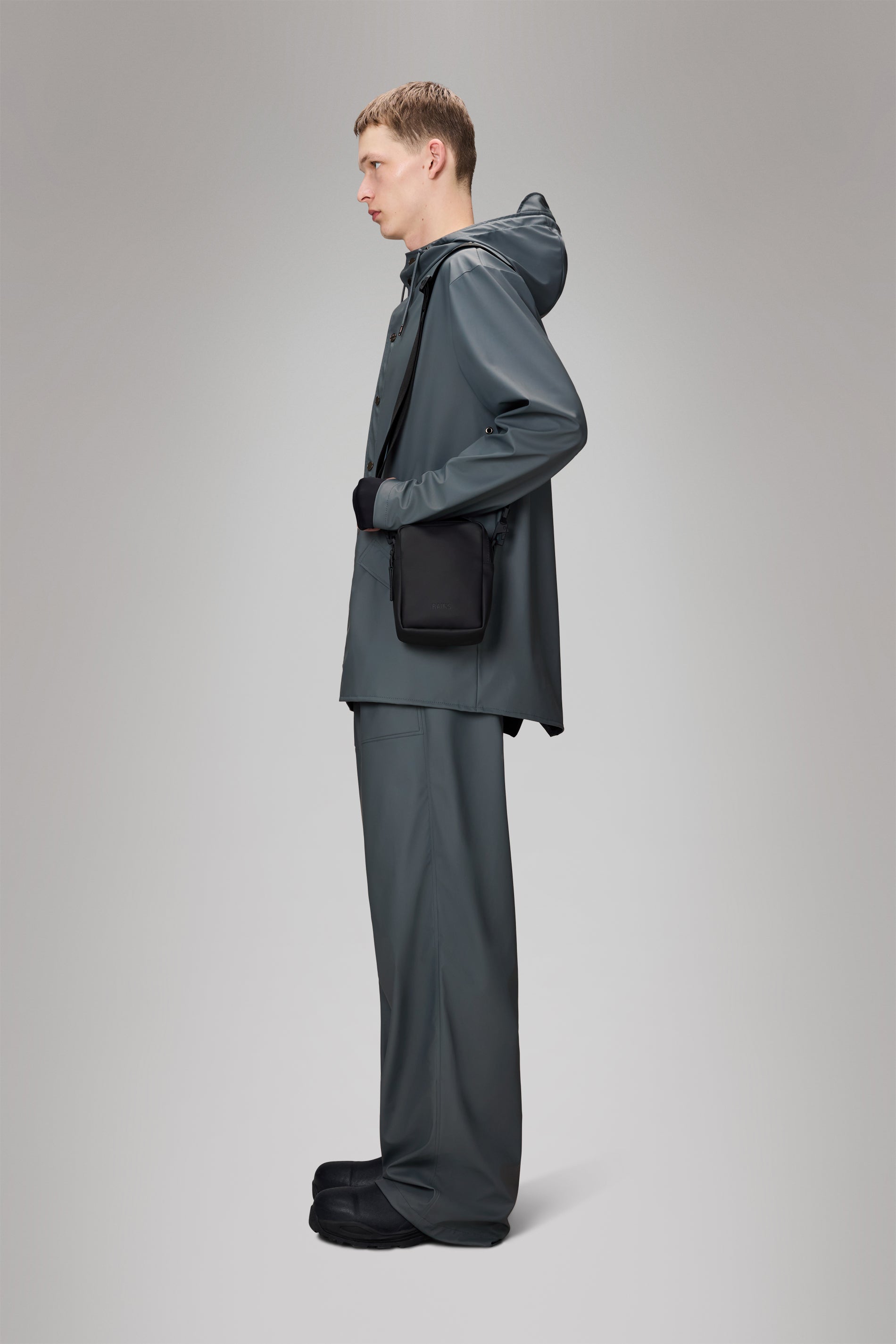 RAINS Reporter Box Bag Black Crossbody