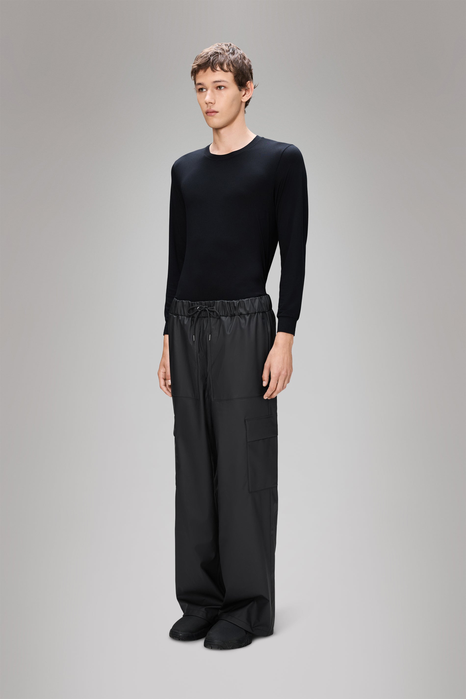 Rains Cargo Rain Pants Wide Black Pants
