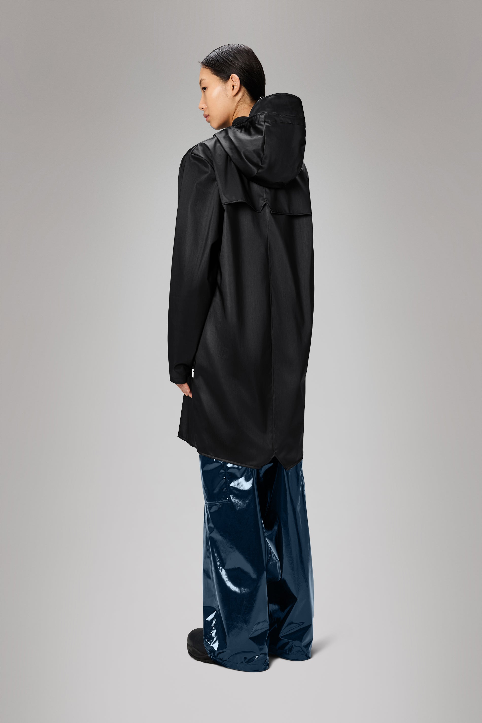 RAINS Long Jacket Black Grain Jacket