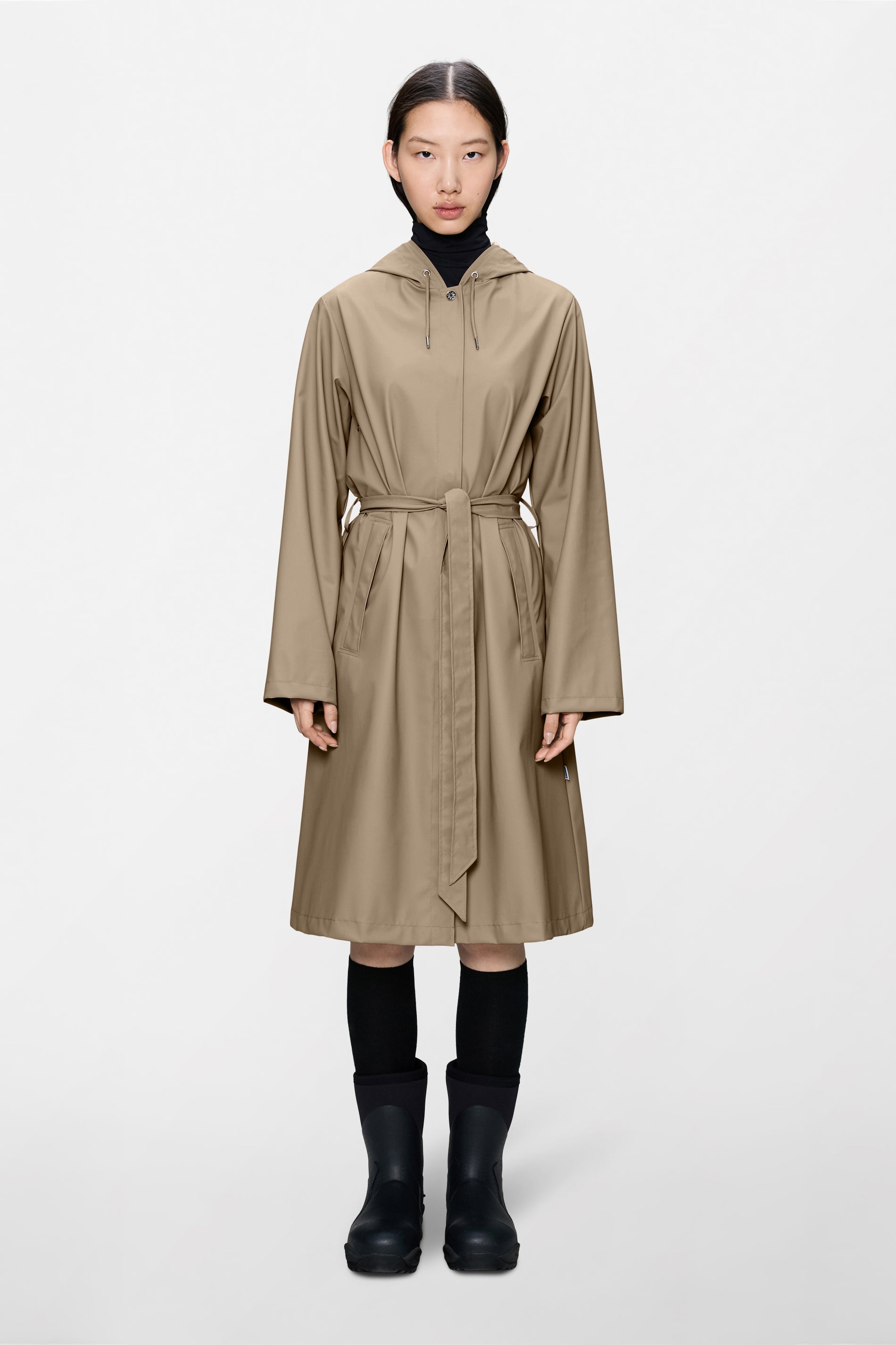 RAINS A-Line Longer W Jacket Beige Jacket