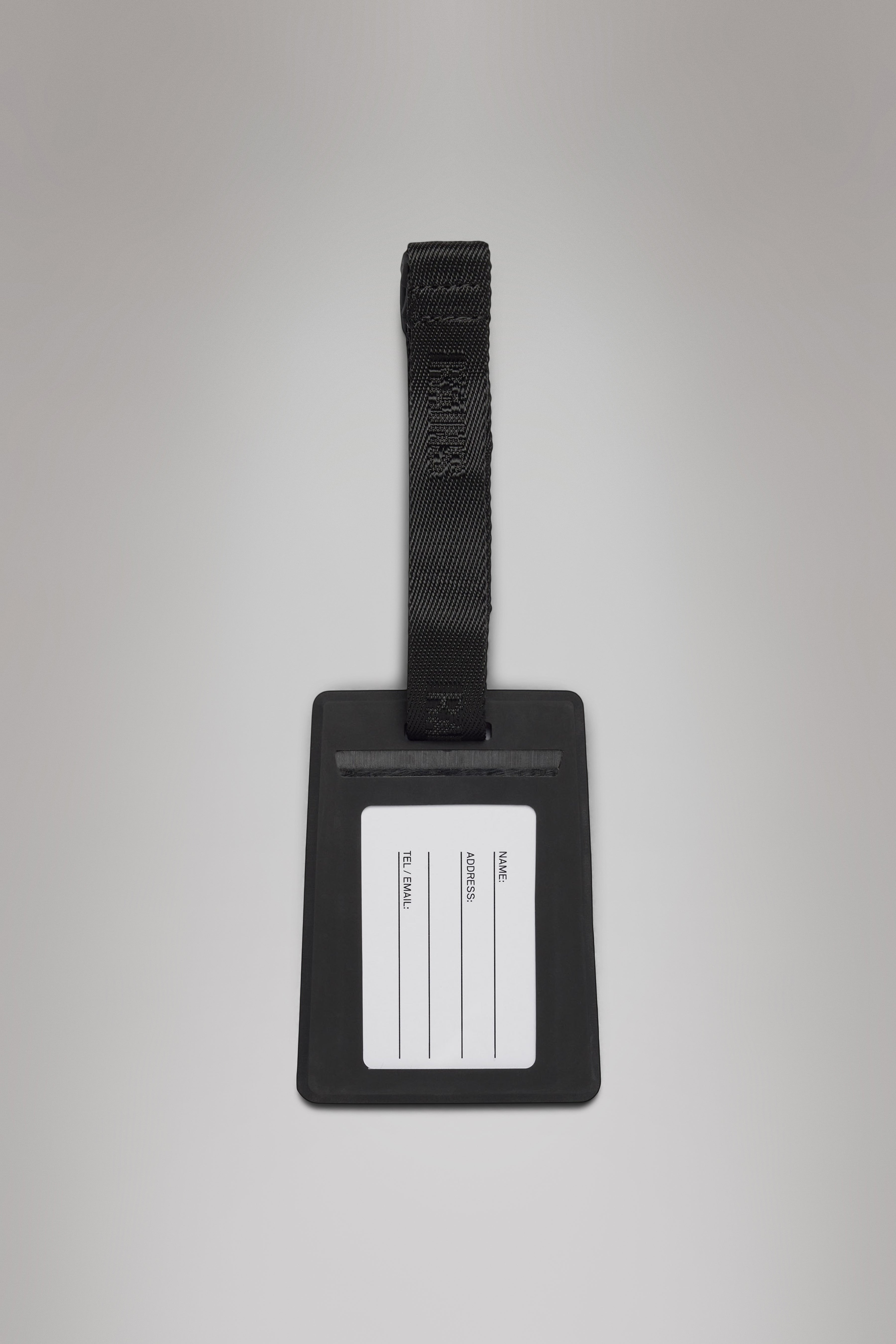 RAINS Travel Tag Black Name Tag