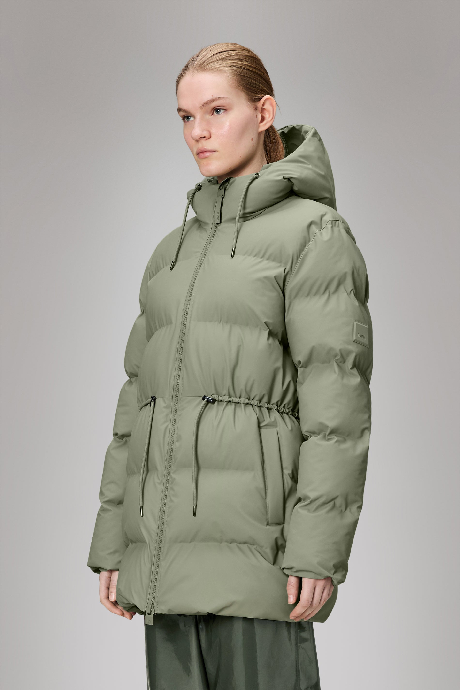 Rains Alta Long Puffer String W Jacket Drift Jacket