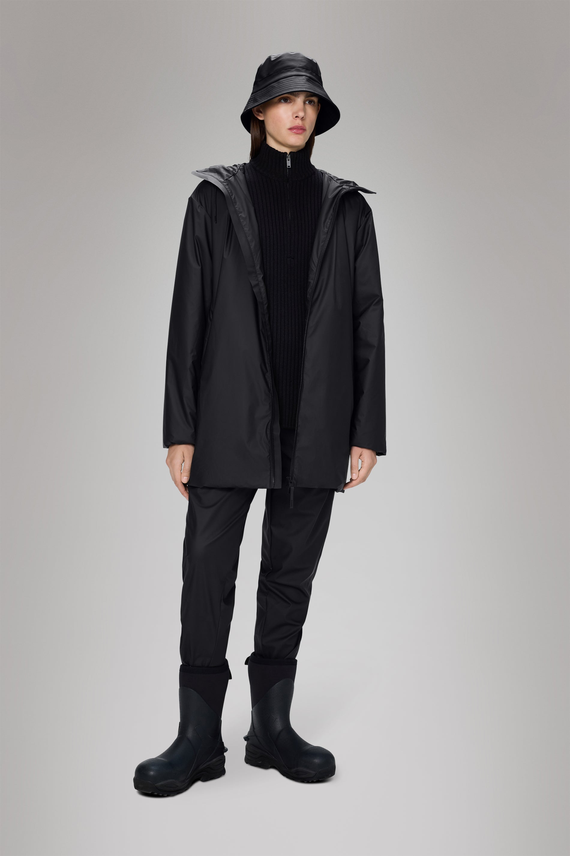 RAINS Lohja Long Insulated Jacket Black Jacket