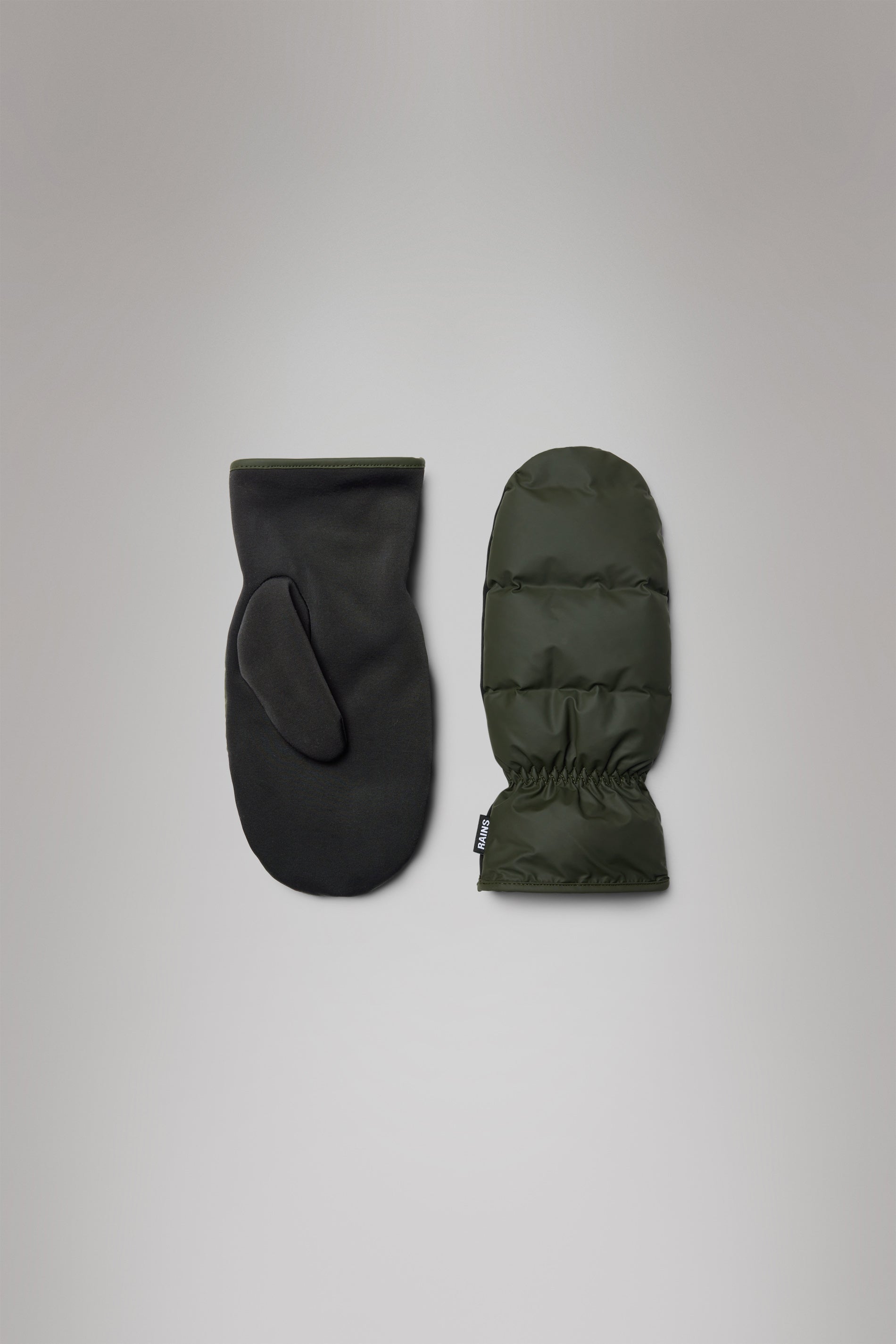 RAINS Lohja Puffer Mittens Green Gloves