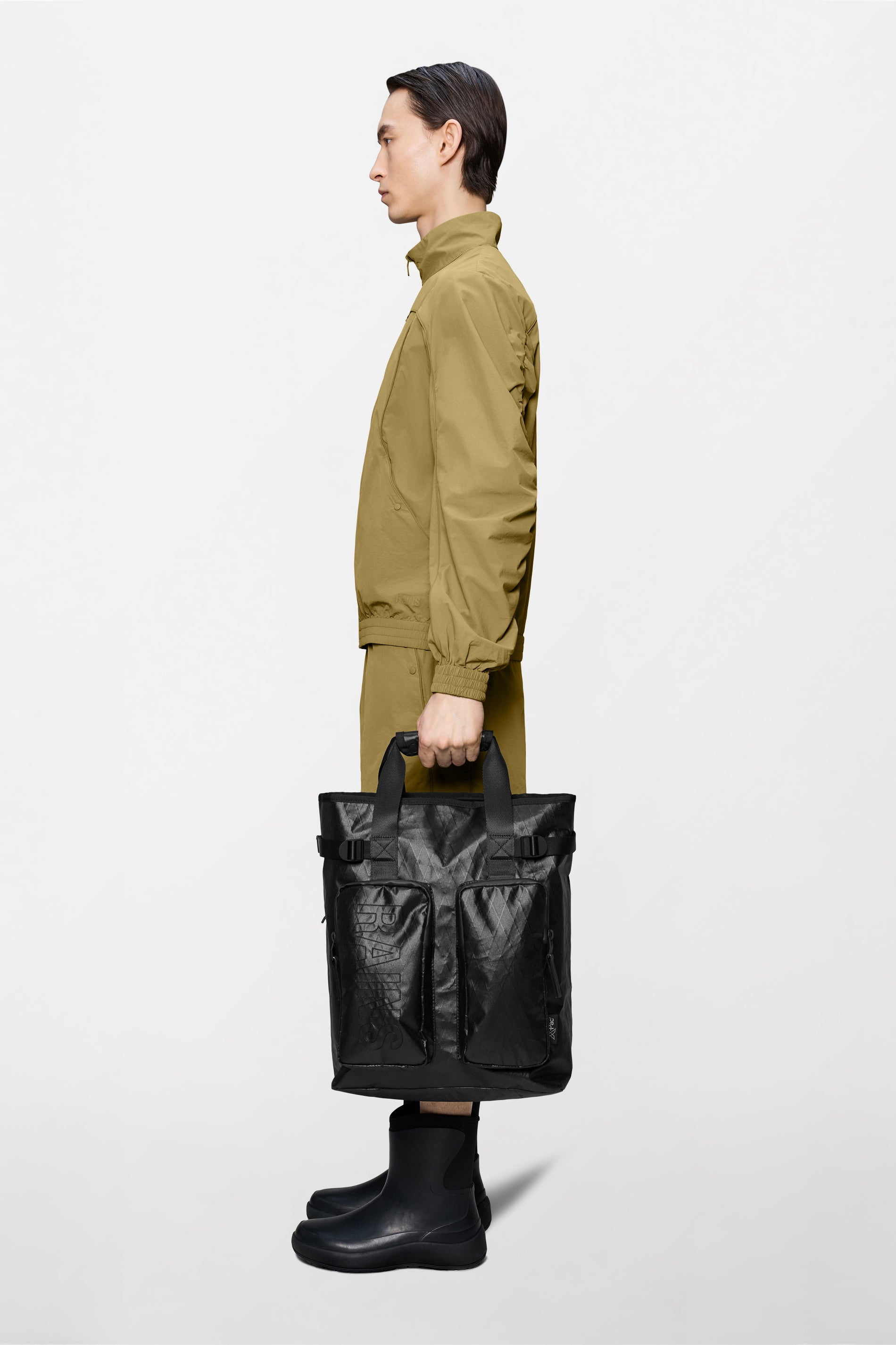 RAINS TexXel Tote Backpack Jet Black 15L H43 x D12.50 x W32 cm Backpack