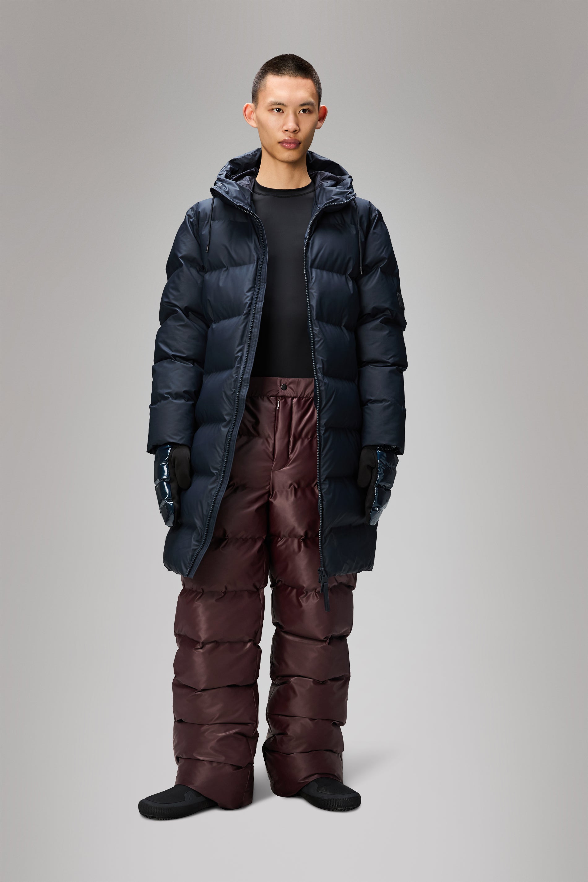Rains Alta Longer Puffer Jacket Navy Jacket