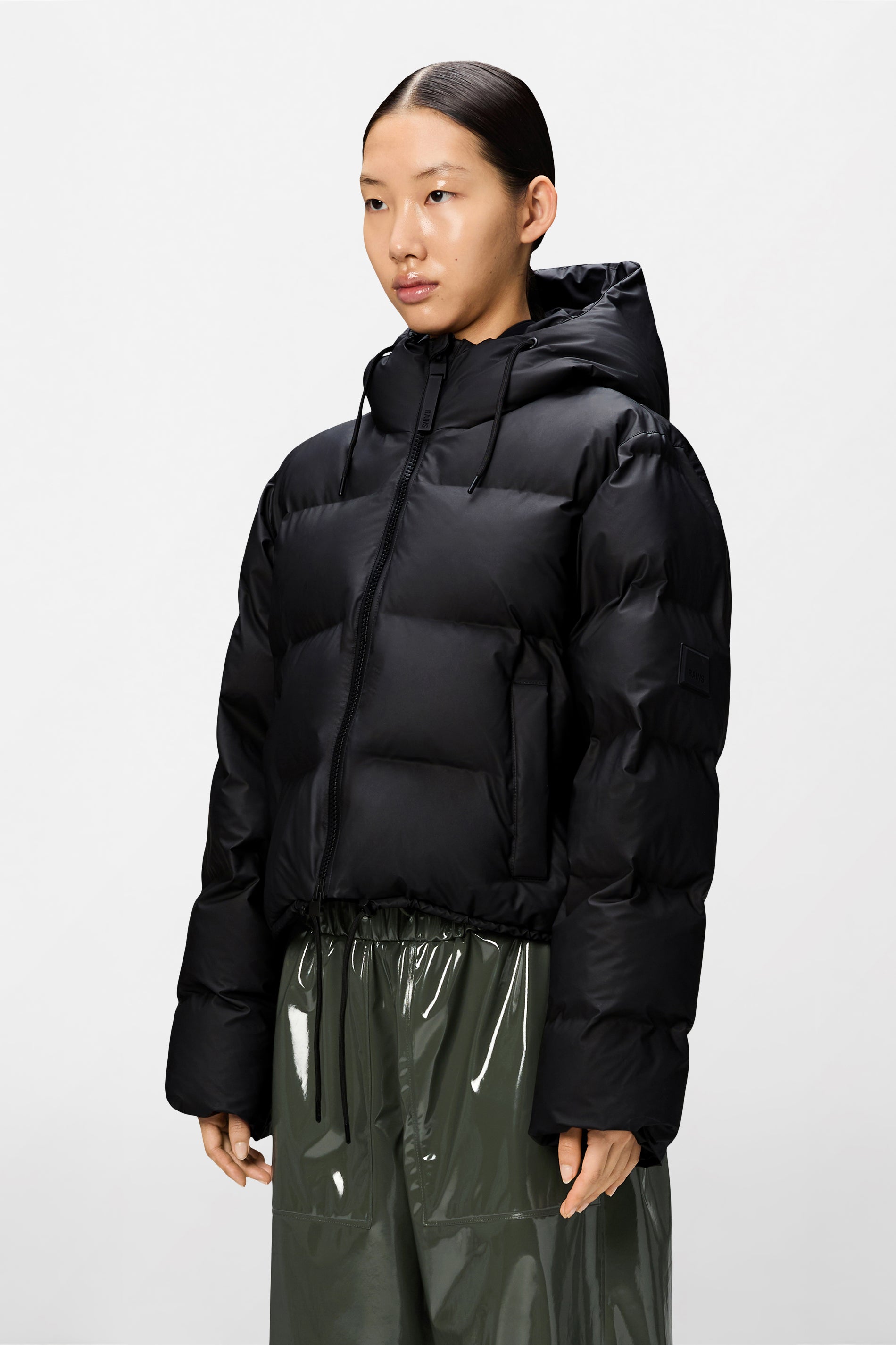 RAINS Alta Short Puffer Jacket Black Jacket