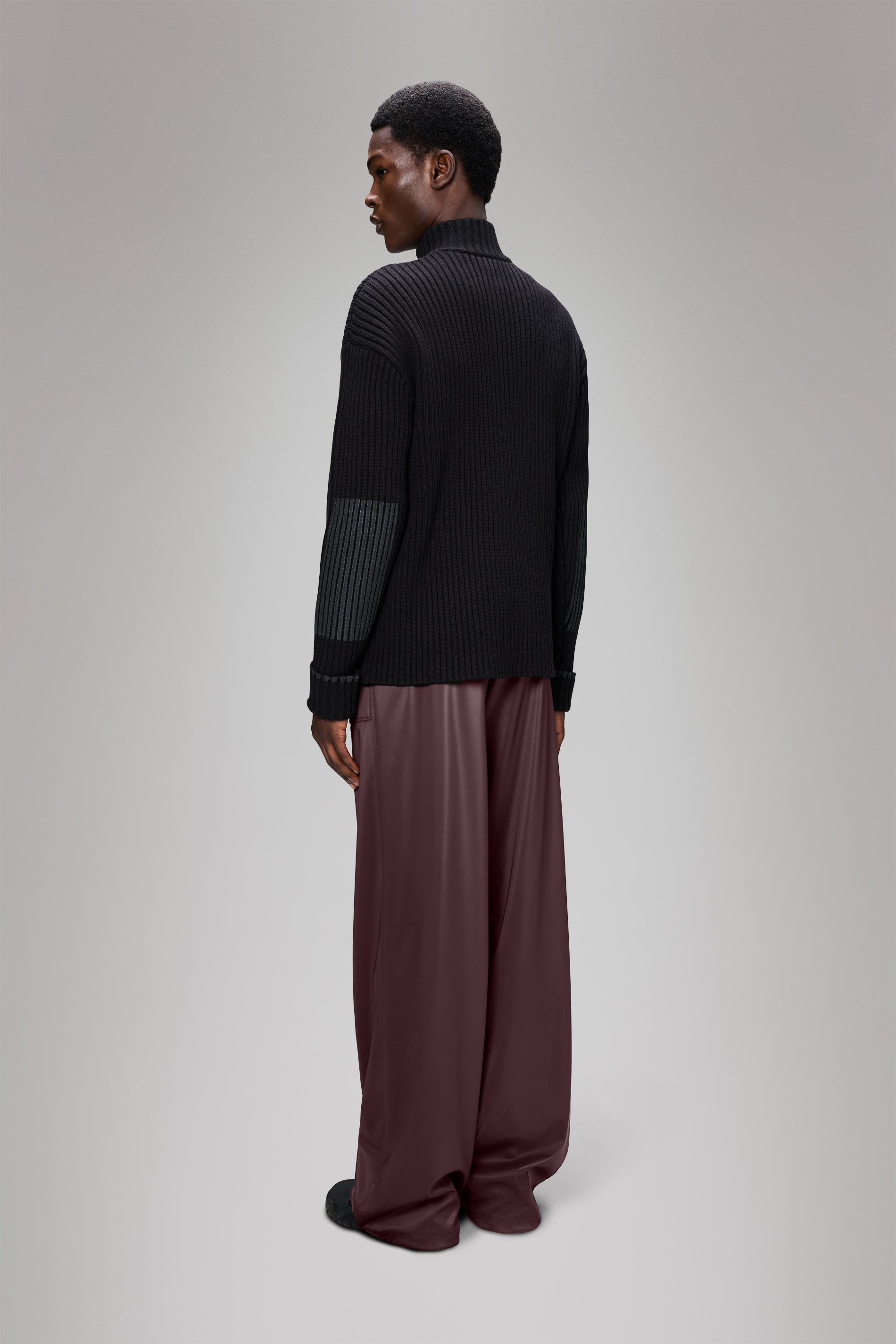 RAINS Sapa Half Zip Knit Black Long Sleeve