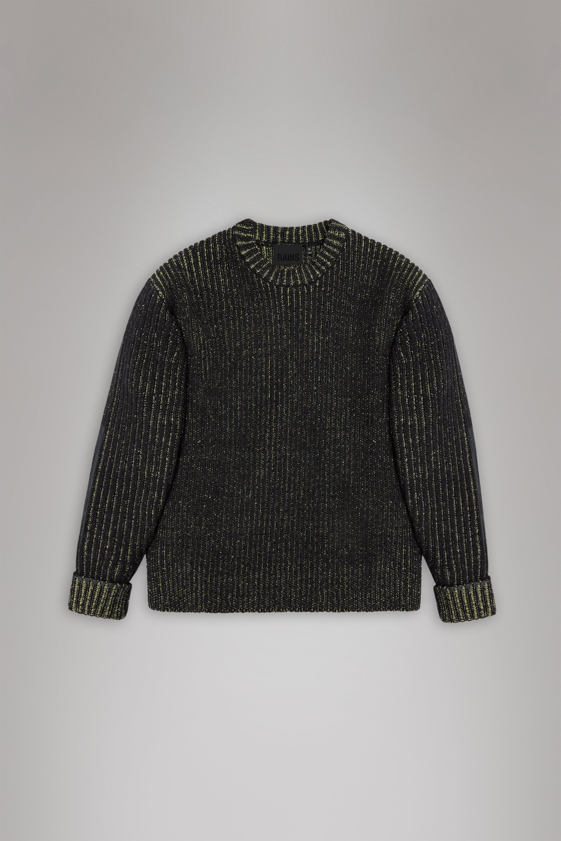 RAINS Sapa Knit Crew Neck Black/Acid Long Sleeve