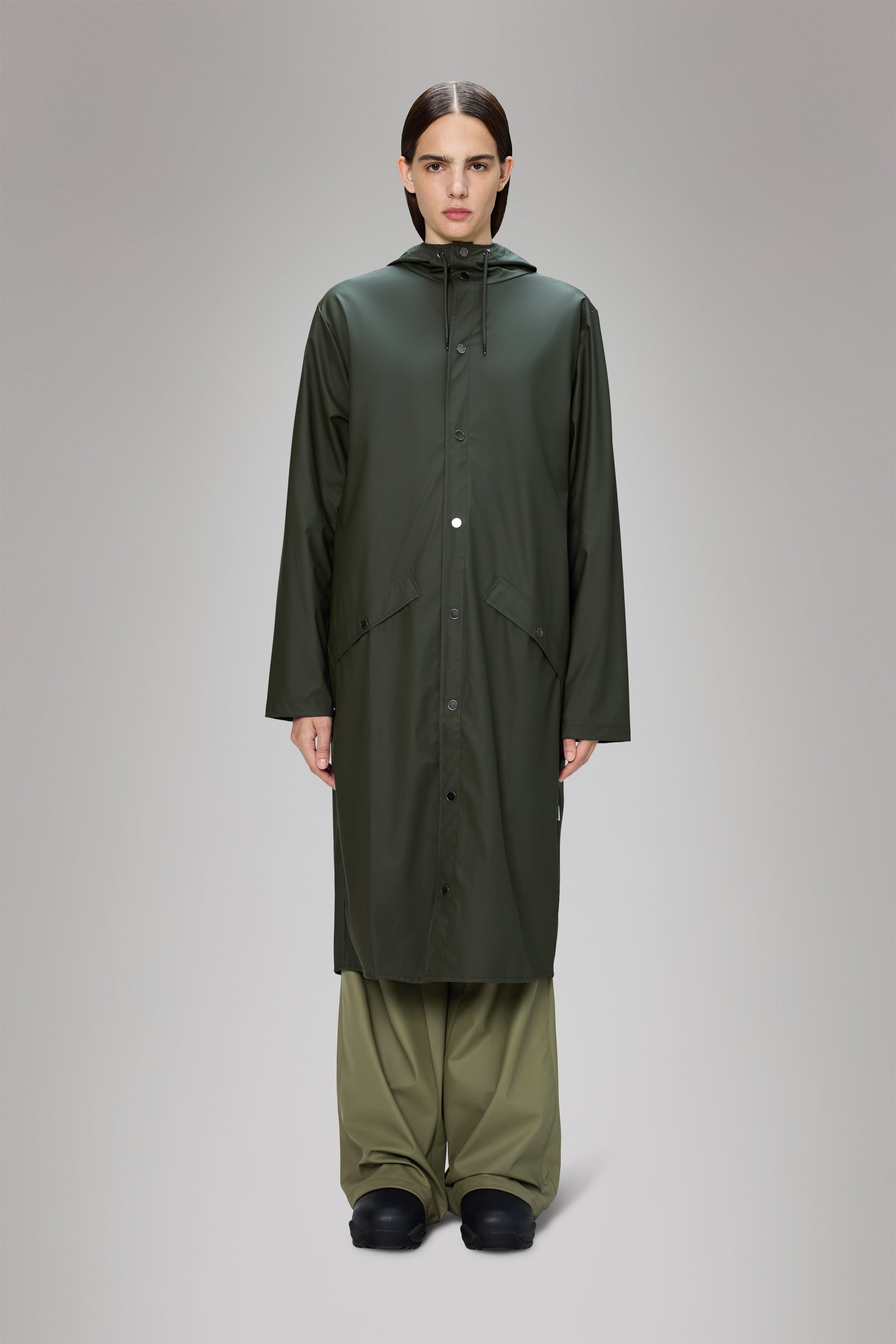 Rains Longer Jacket Green Jacket