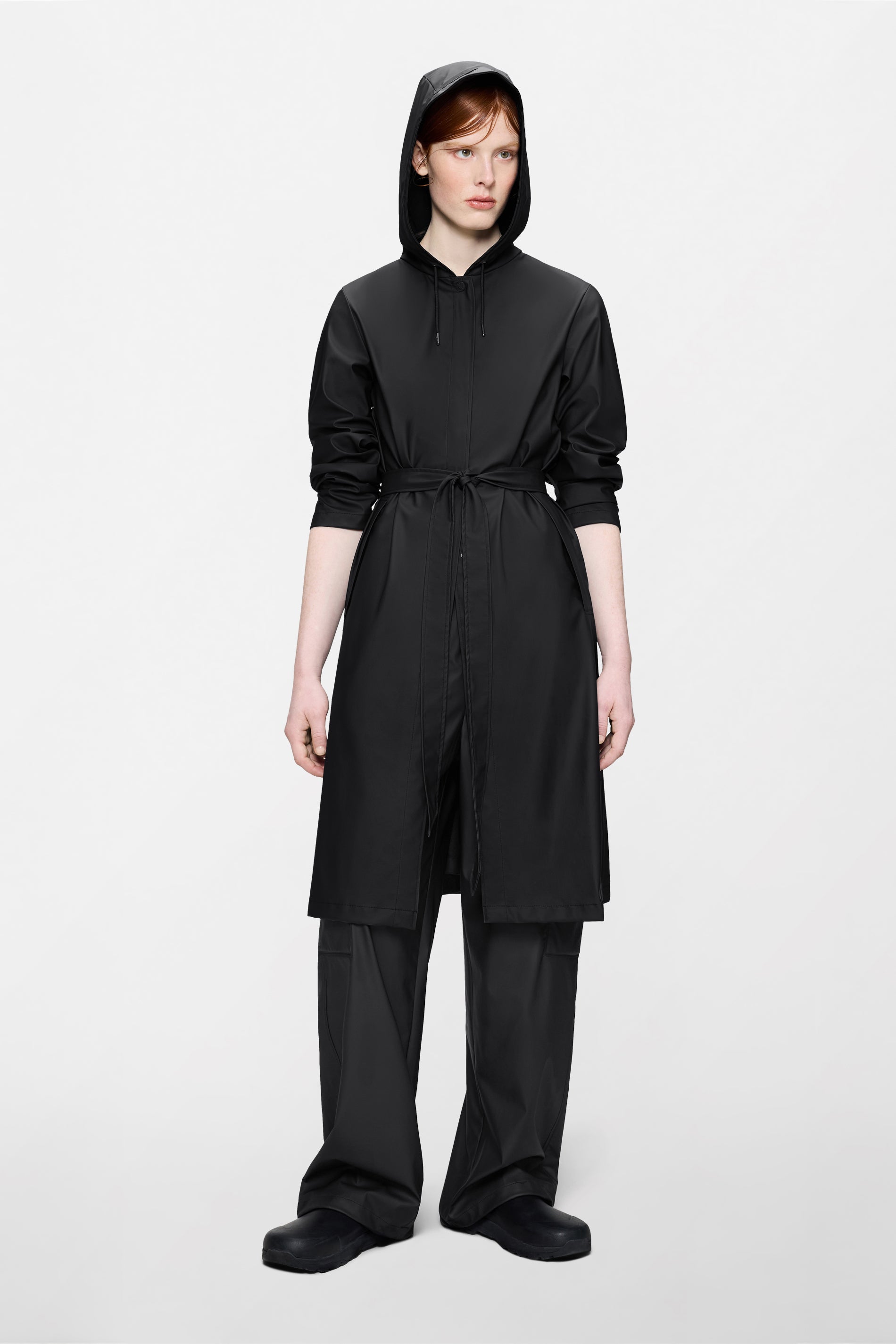 RAINS A-Line Longer W Jacket Black Jacket