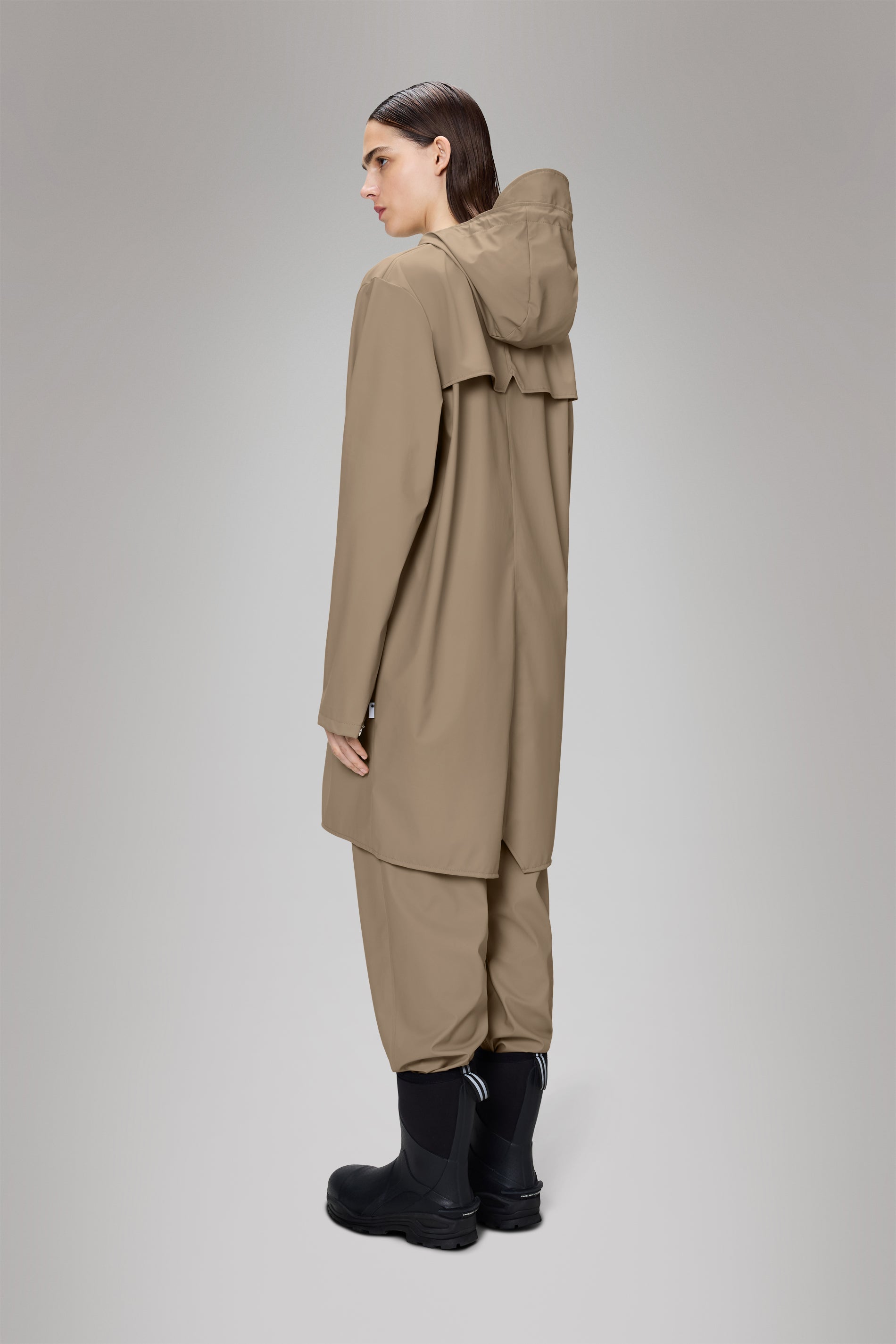 RAINS Long Jacket Beige Jacket