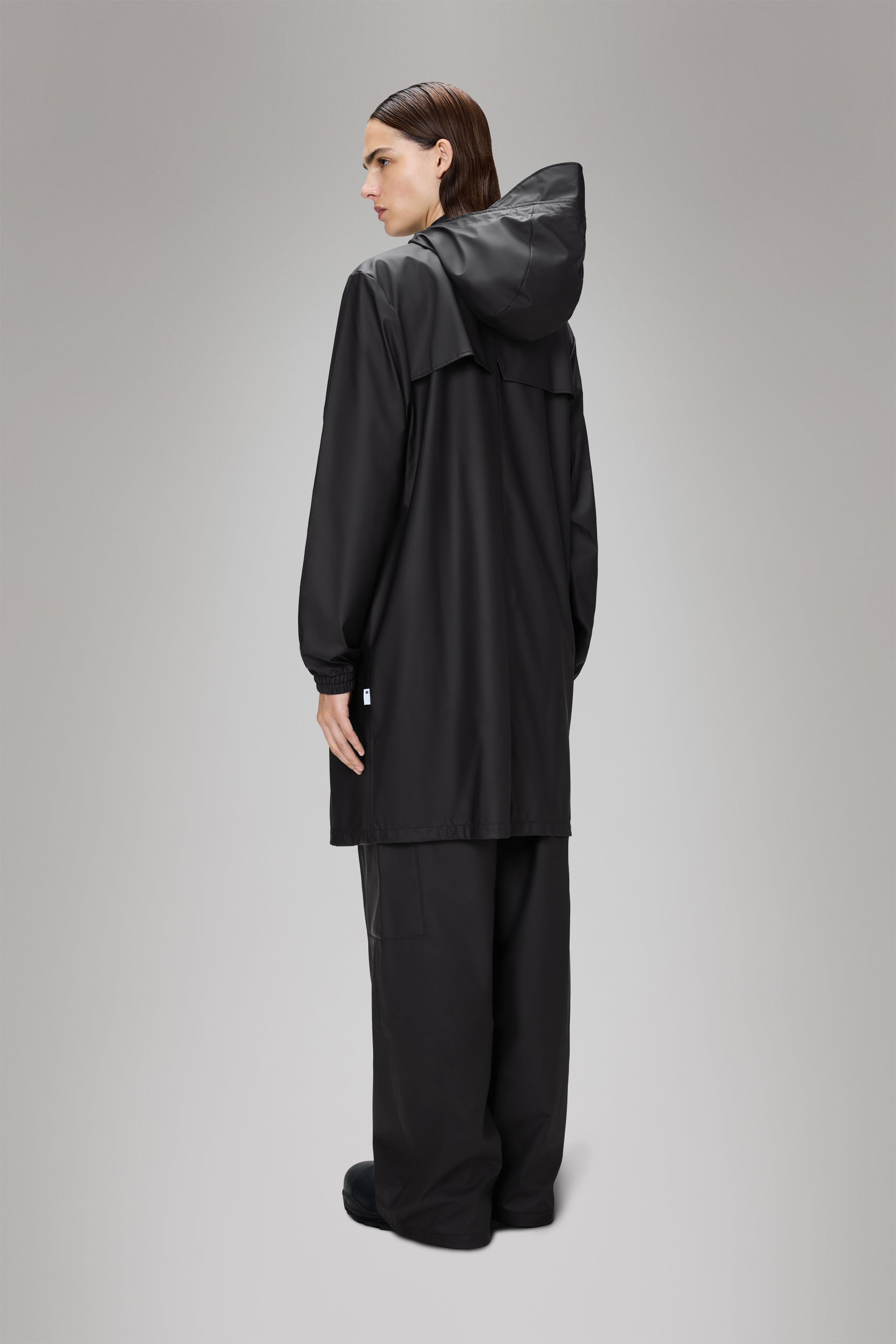 RAINS Long Storm Breaker Black Jacket