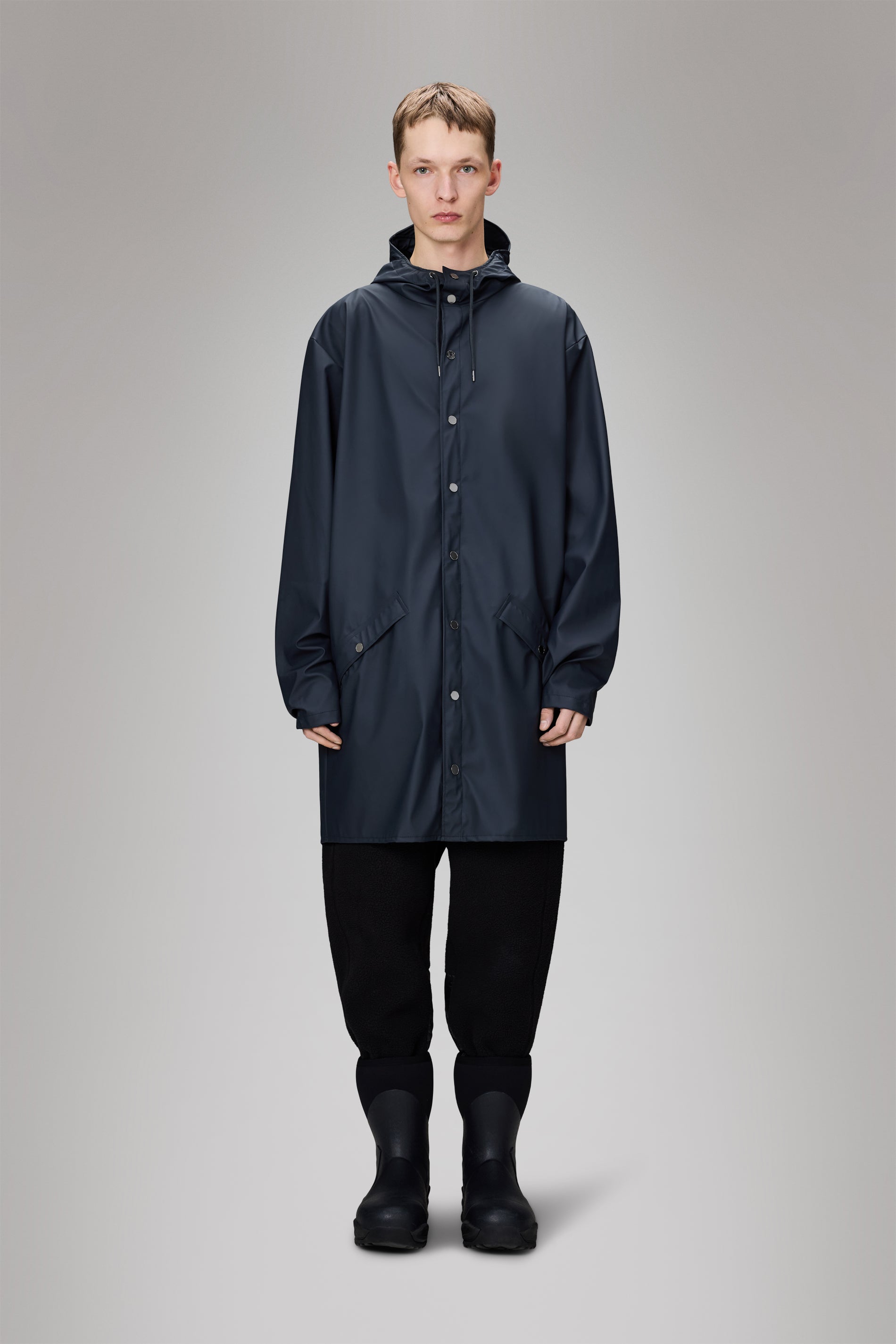 RAINS Long Jacket Navy Jacket