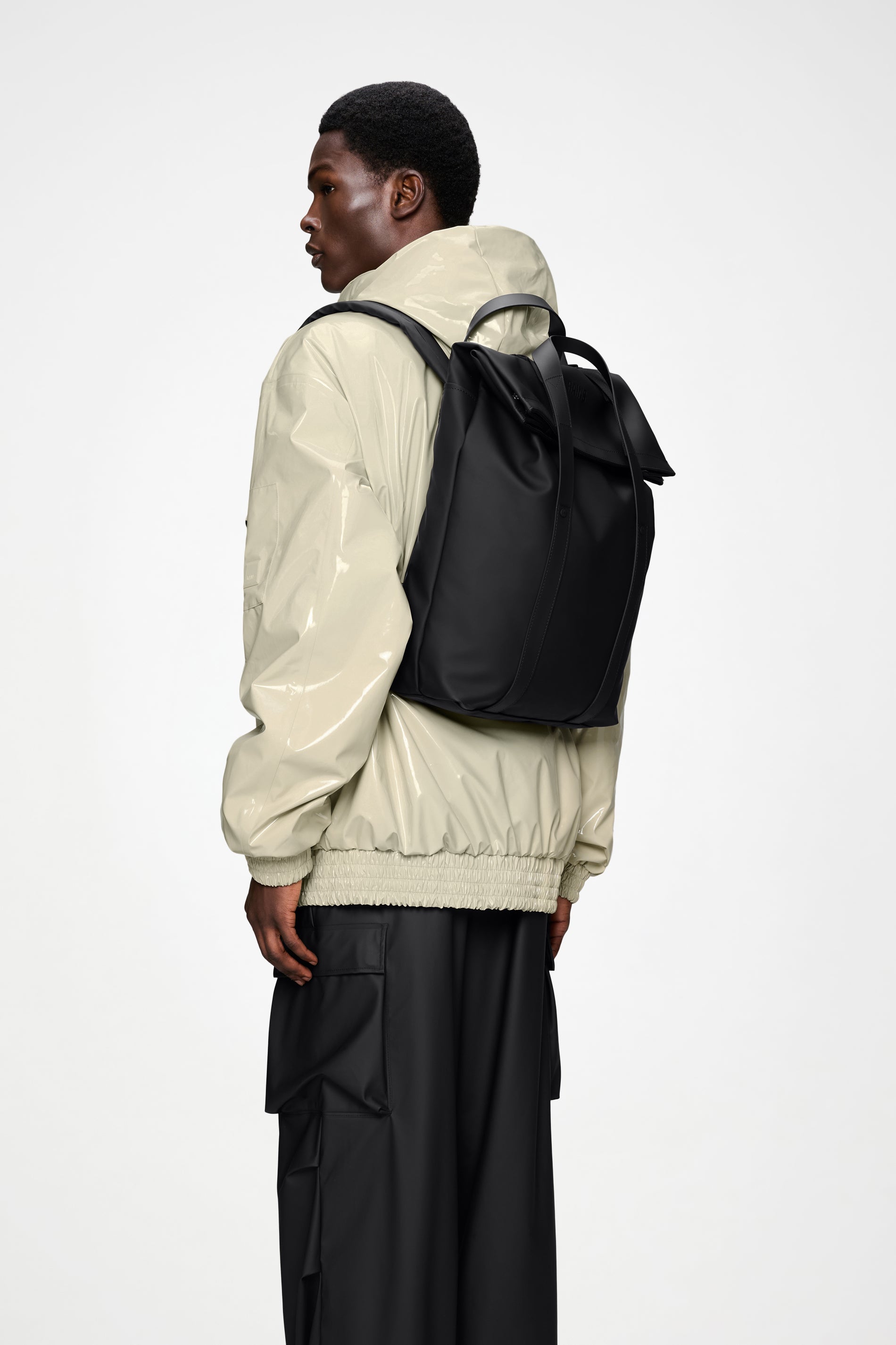 RAINS 2 Way Tote Backpack Black Backpack