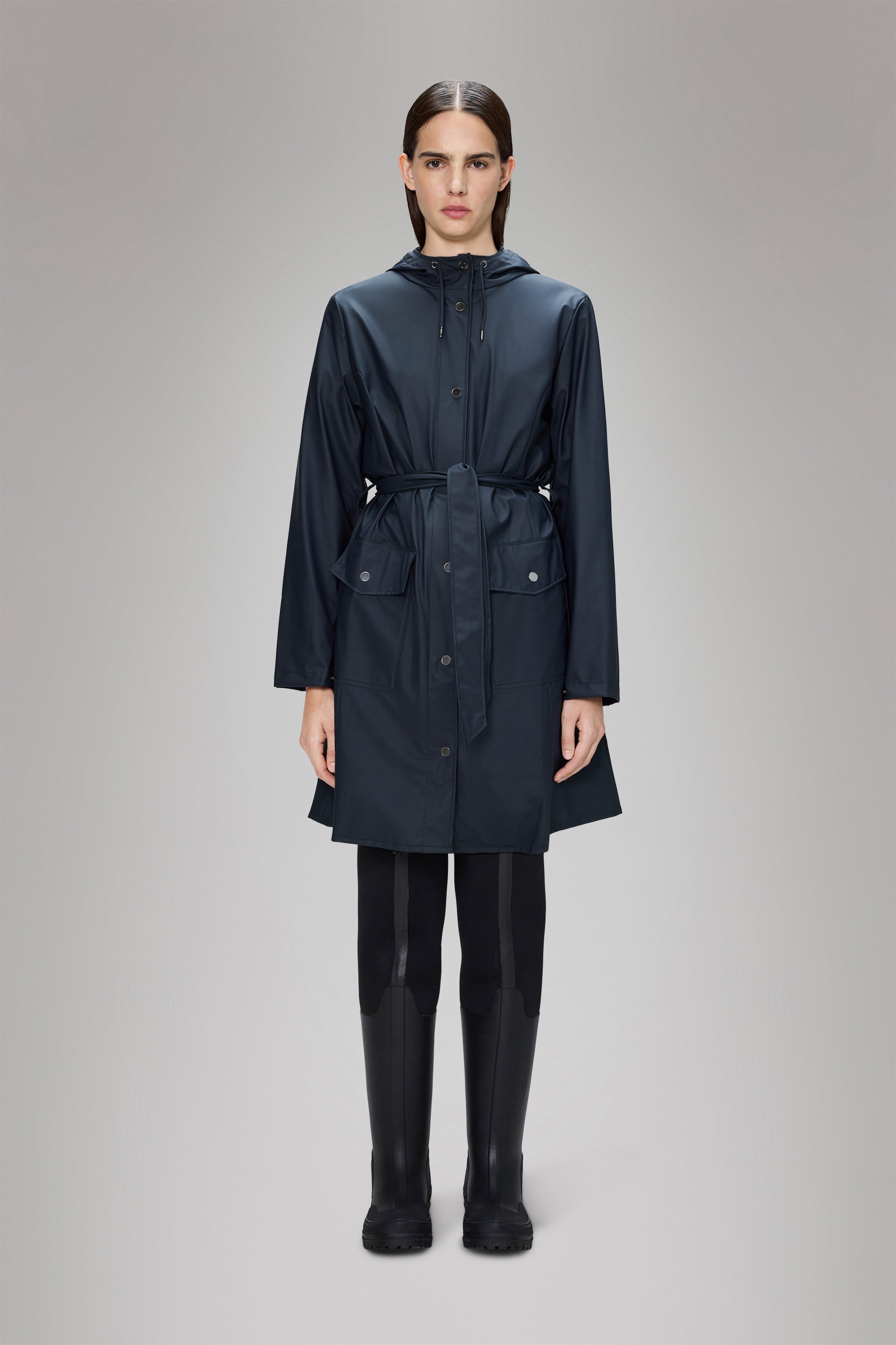 Rains Curve Long Jacket
Navy Jacket