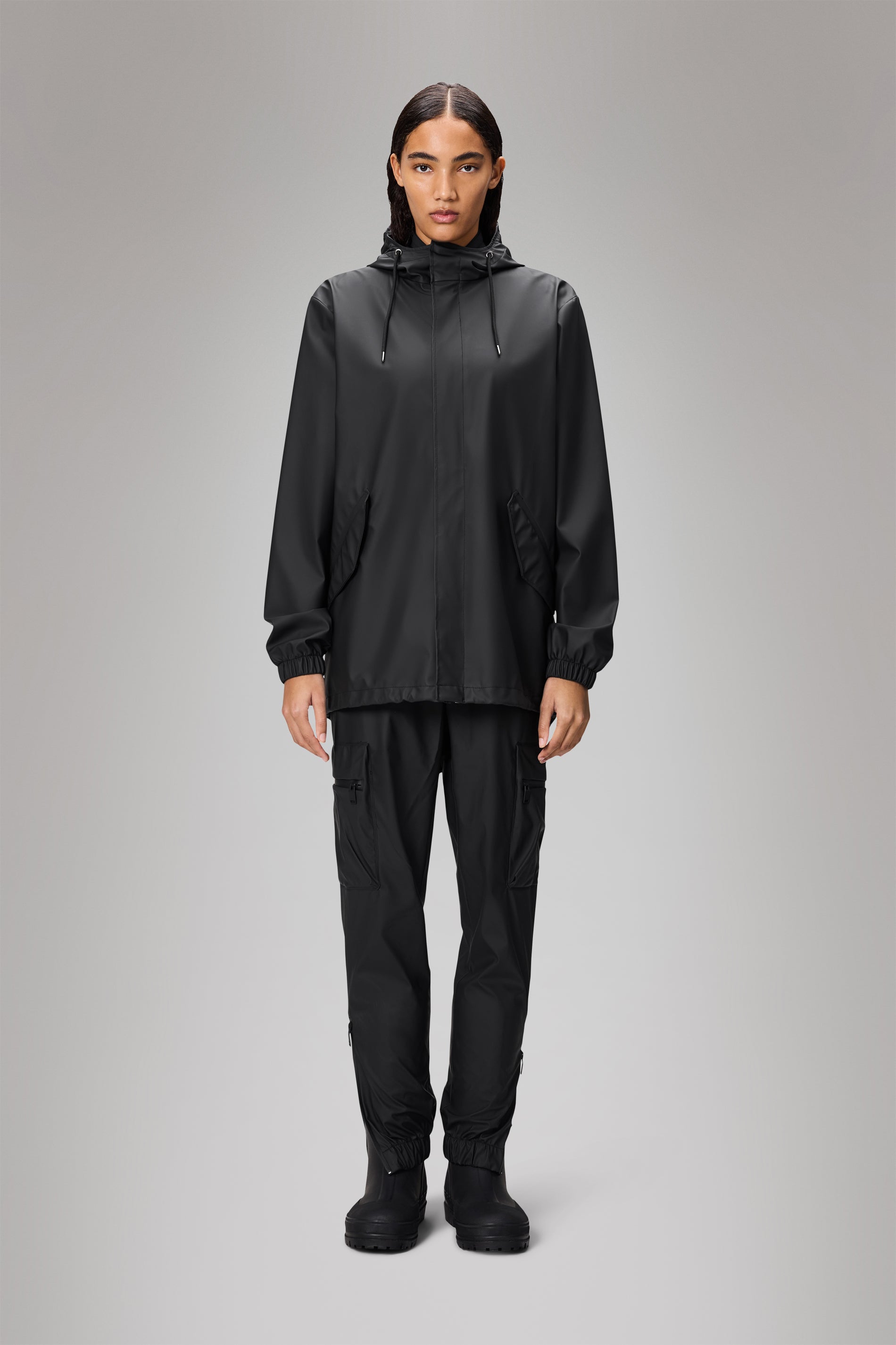 RAINS Fishtail Jacket Black Jacket