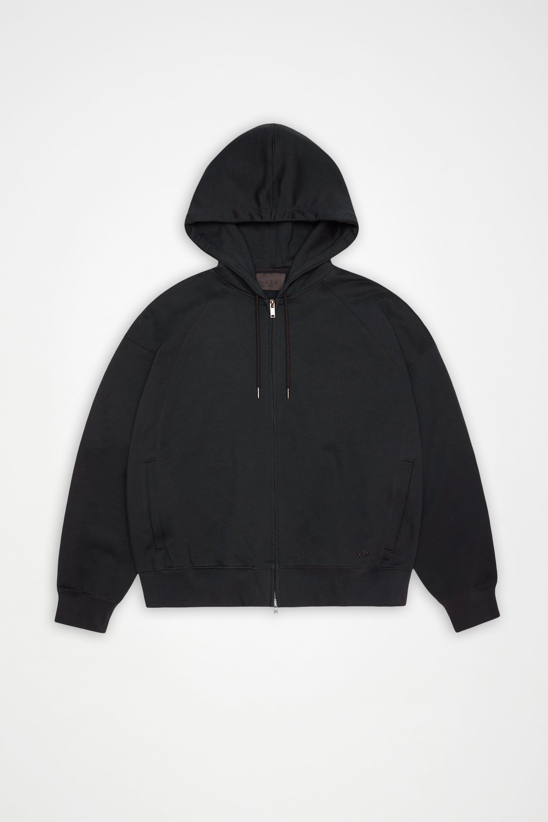 RAINS Classic Zip Hoodie Black Long Sleeve