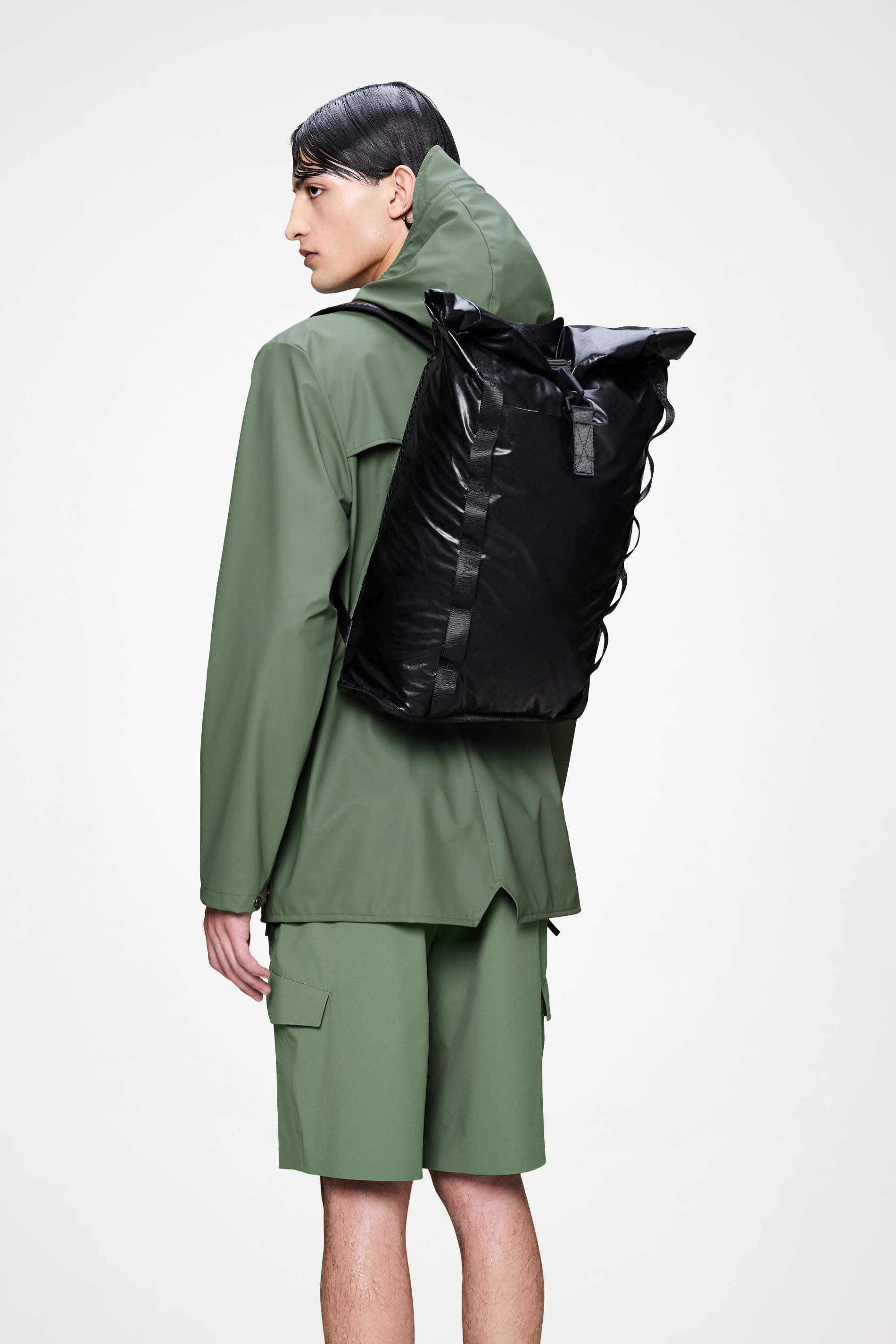 RAINS Sibu Rolltop Rucksack Black 20.50L H46 x D12 x W30 cm Backpack