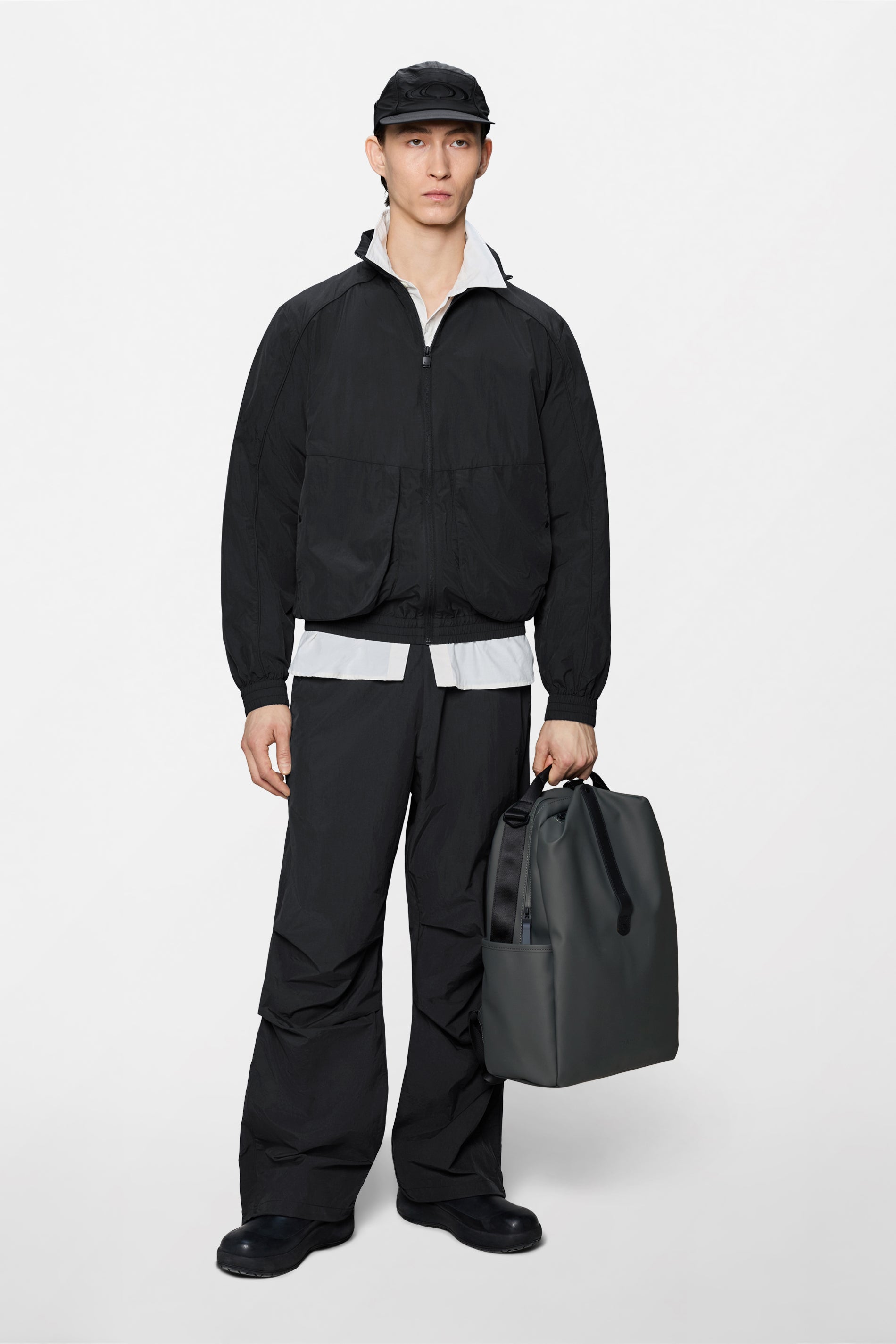 RAINS Cooldown Pocket Track Top Black Jacket
