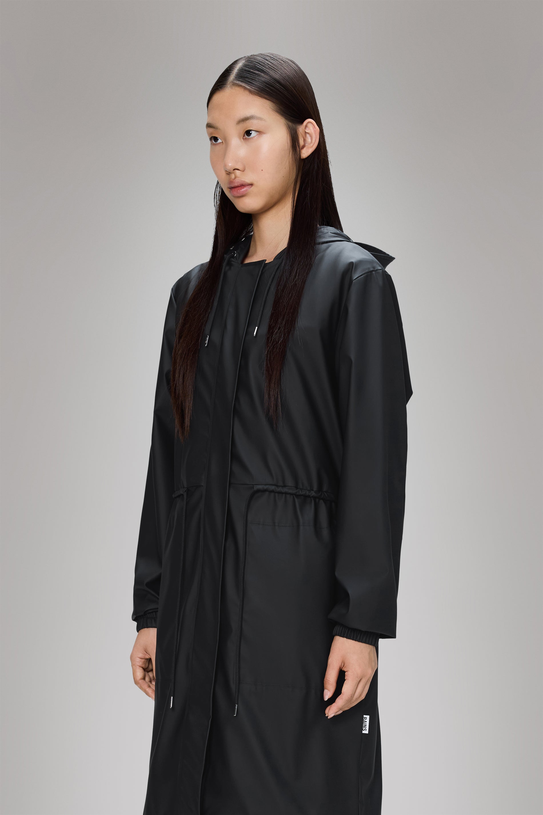 Rains String W Parka Black Jacket
