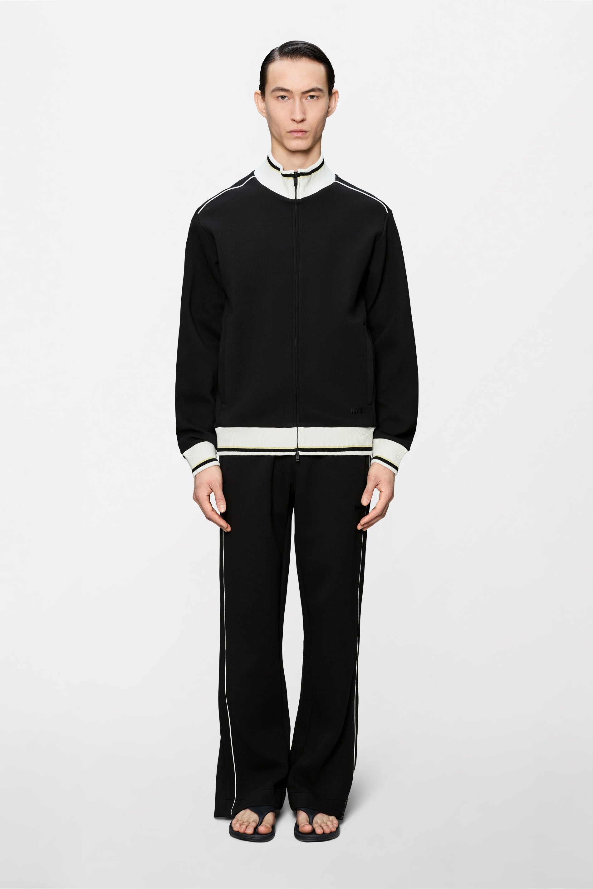 RAINS Downtime Track Top Black Jacket