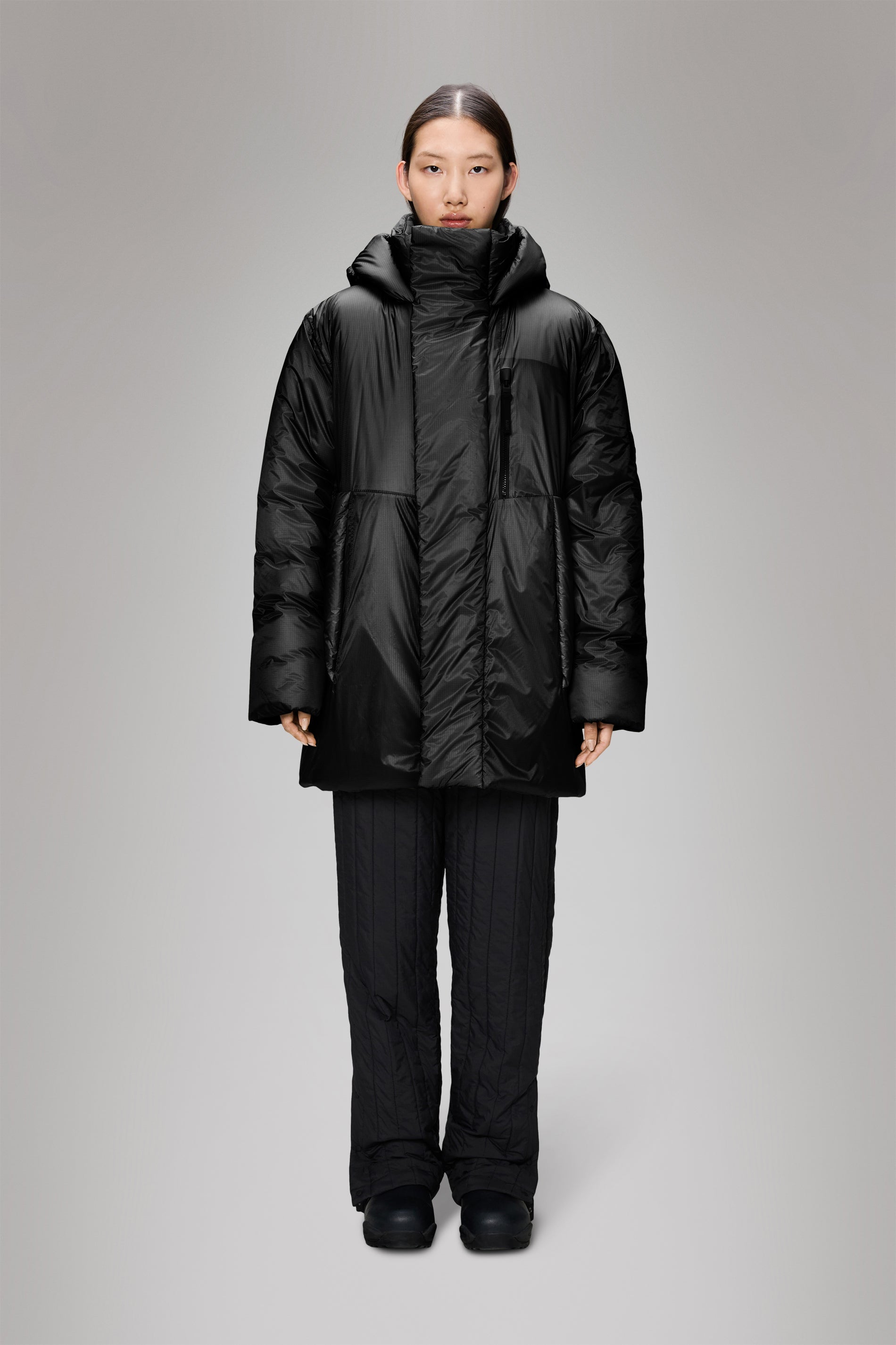 RAINS Torna Insulated Long Jacket Black Jacket