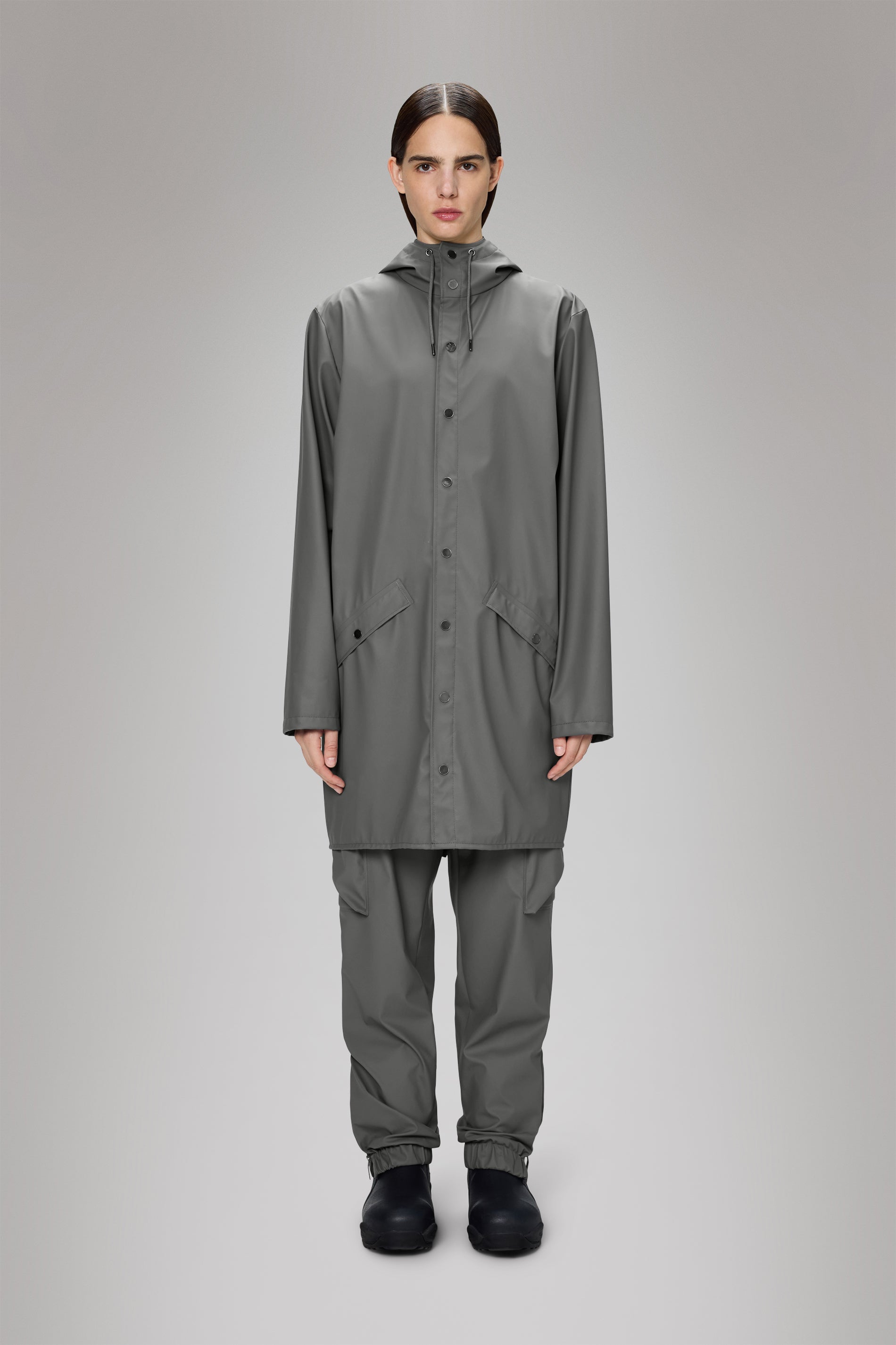 RAINS Long Jacket Grey Jacket