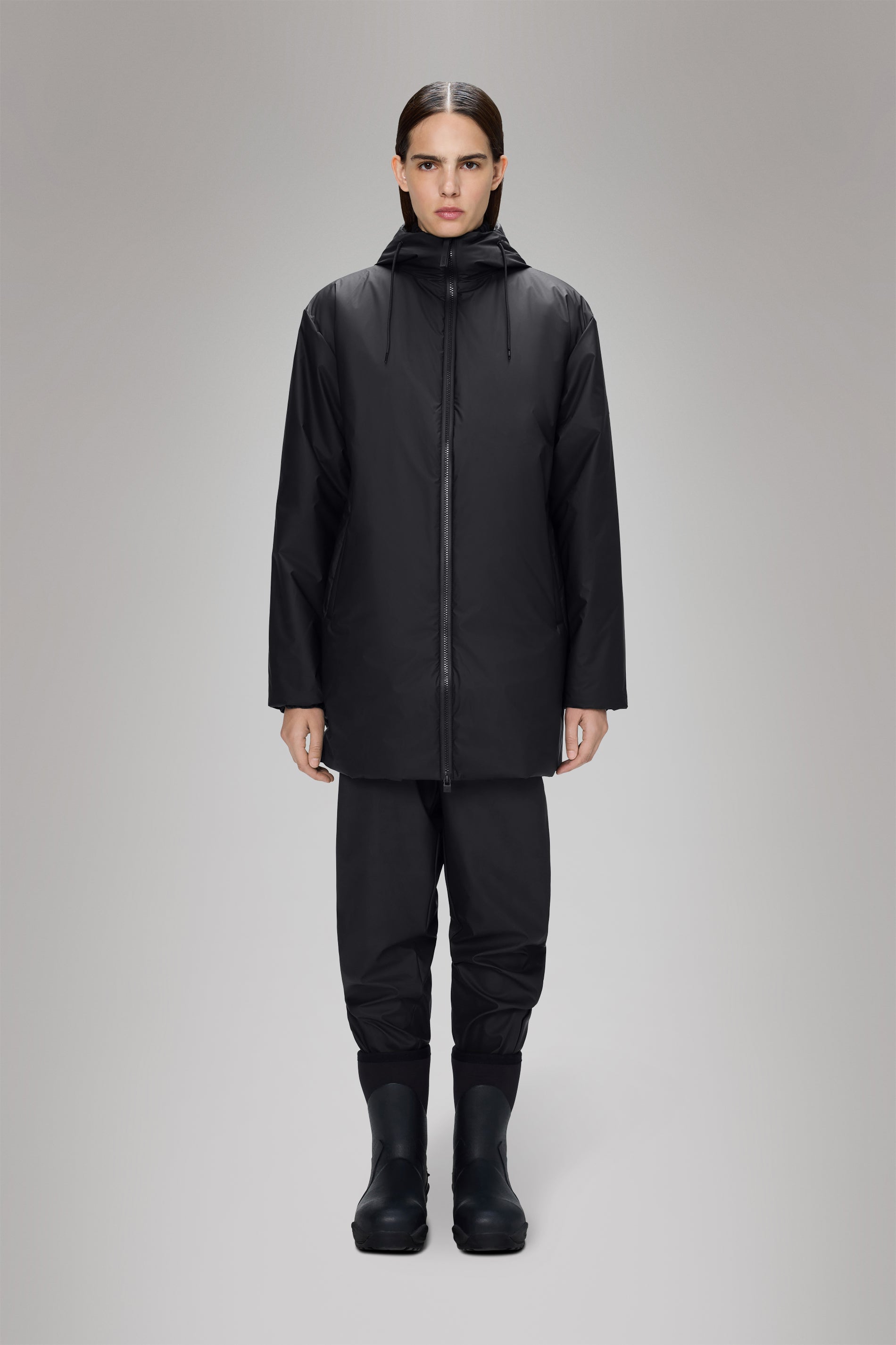 RAINS Lohja Long Insulated Jacket Black Jacket