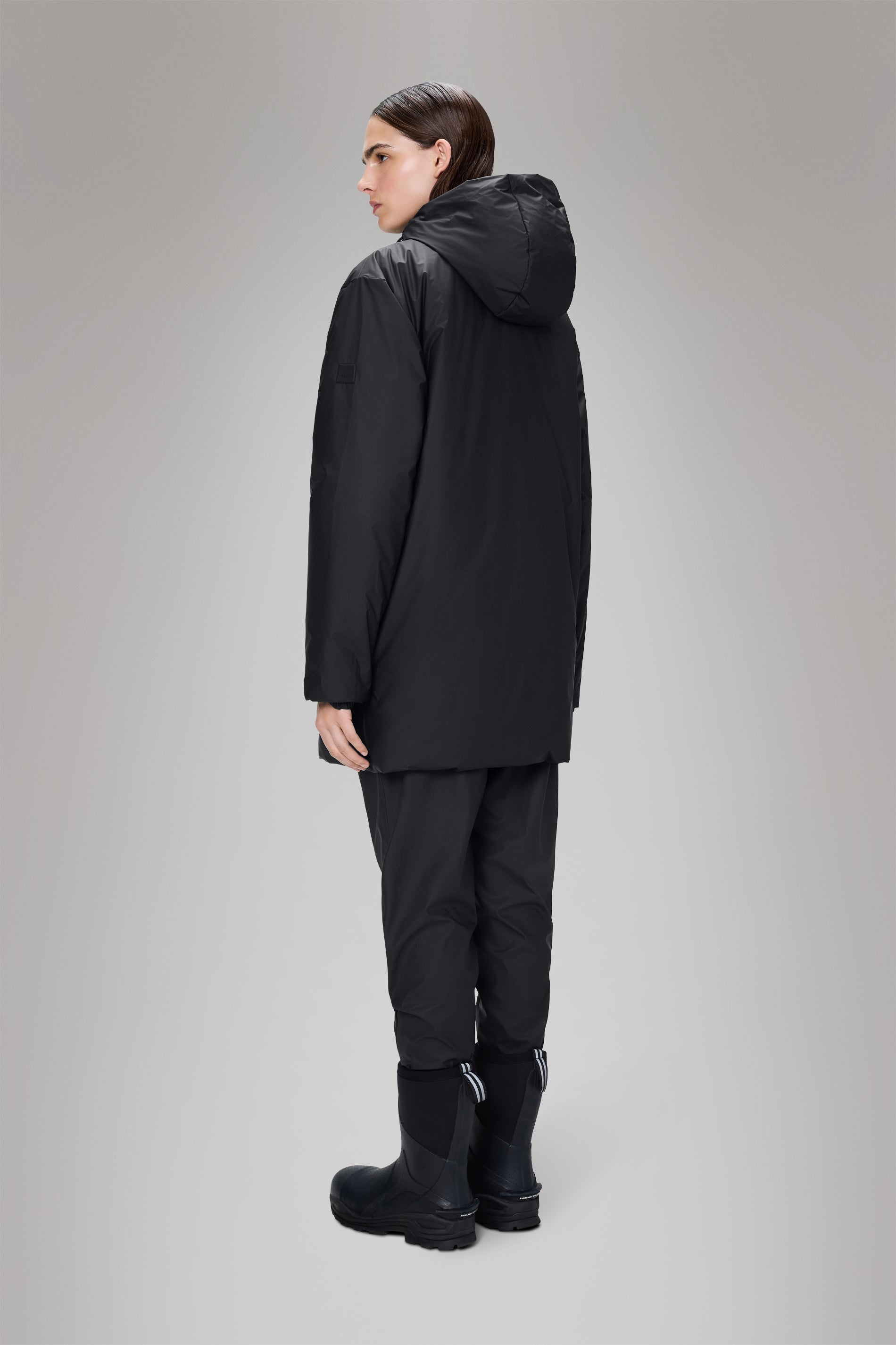 RAINS Lohja Long Insulated Jacket Black Jacket