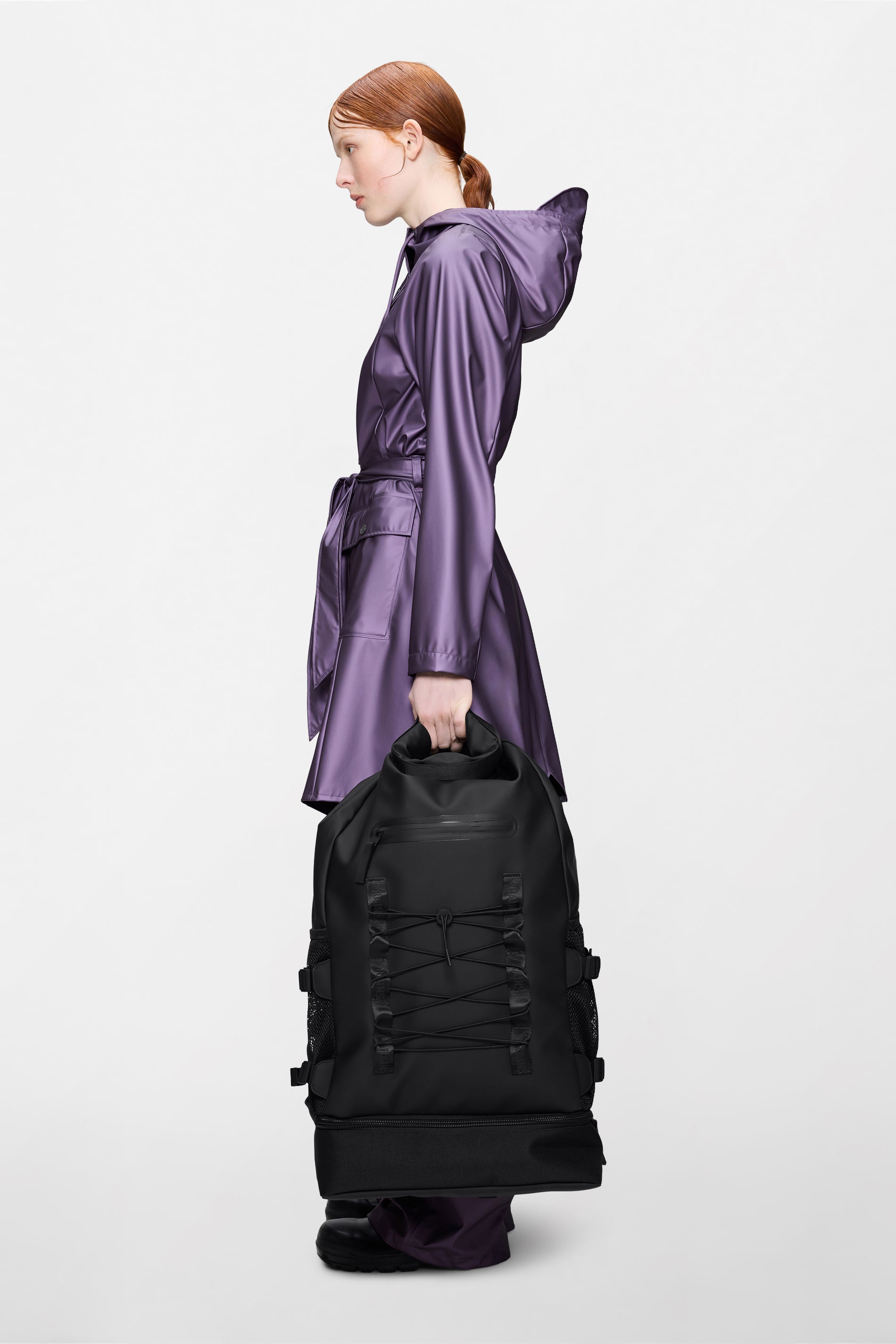 RAINS Trail Mountaineer Rolltop Large Black Backpack