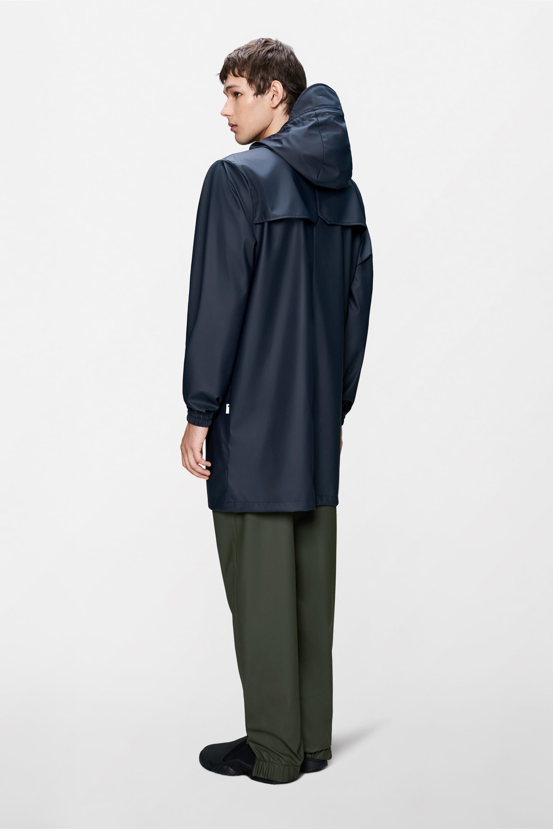 RAINS Long Storm Breaker Navy Jacket